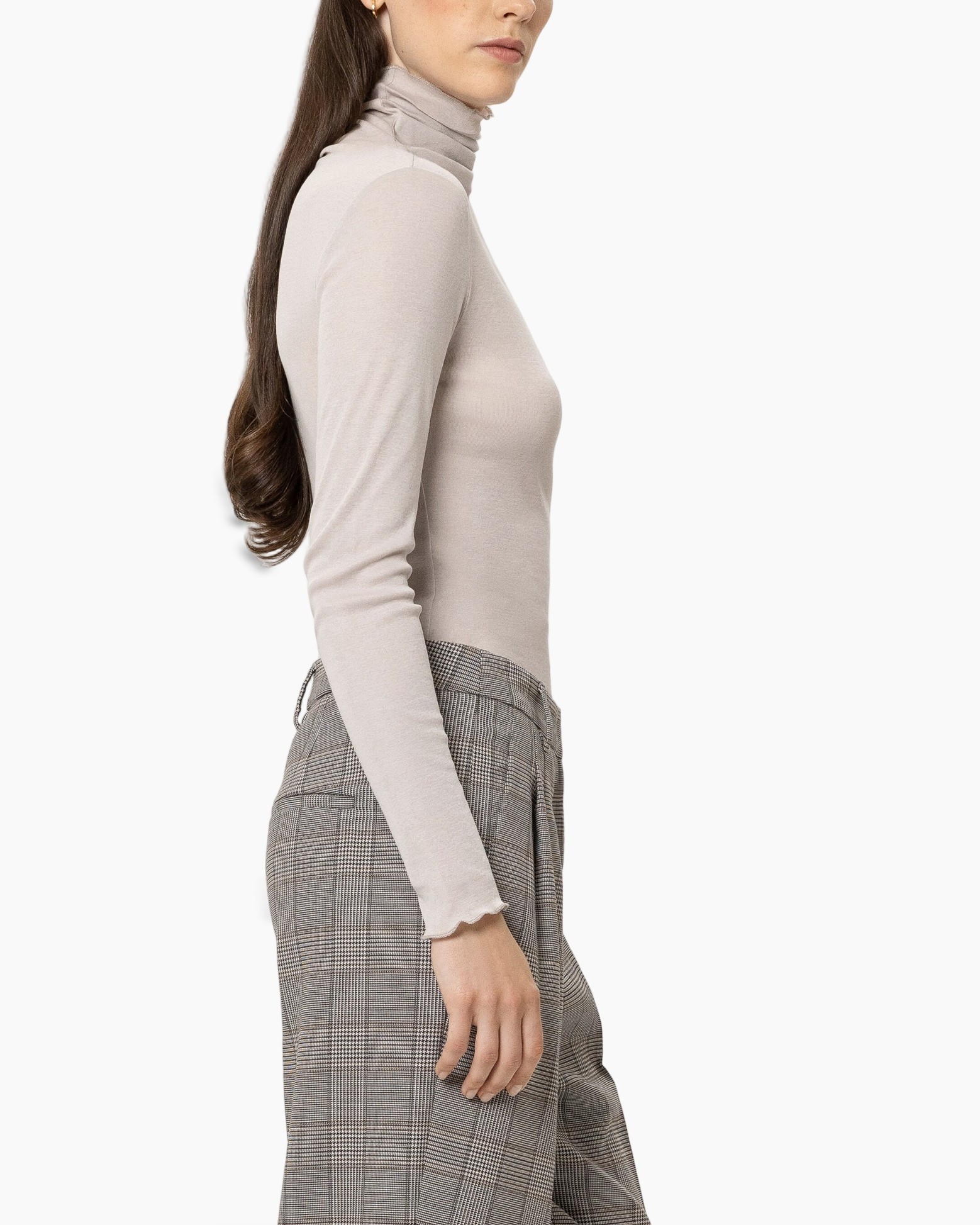 rolkraag, lange mouw, beige, breiwerk, turtleneck