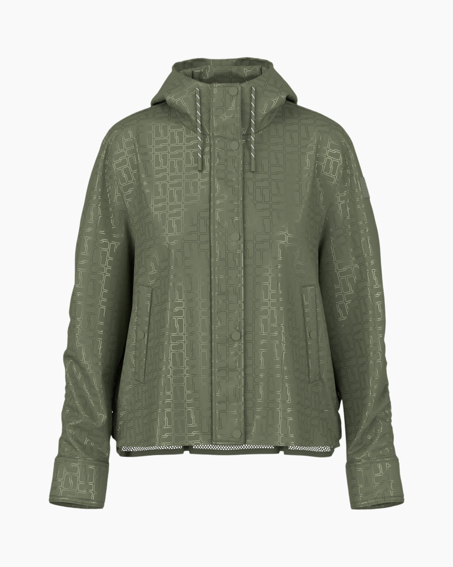 jas, hoodie, puffer, olijf, patroon