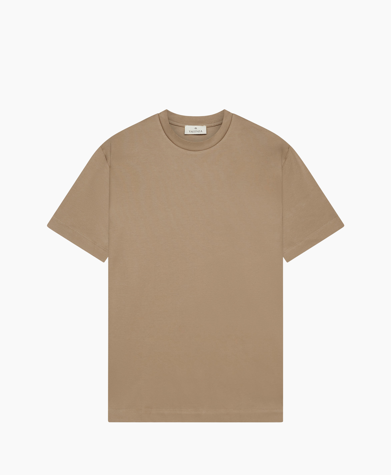 T-shirt Korte Mouw Interlock Supima Zand