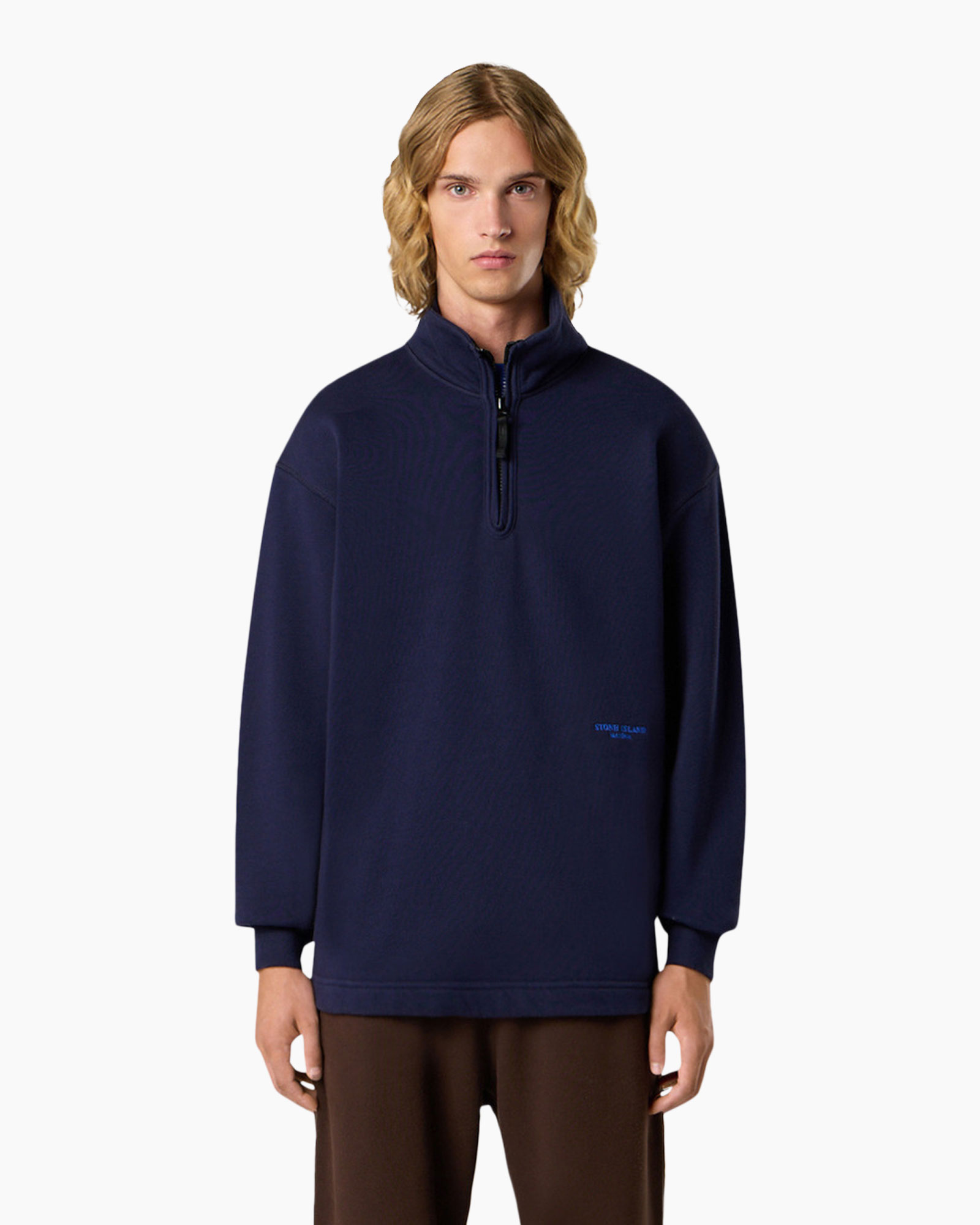 Pullover Marina Brushed Organic Cotton Fleece Donker Blauw