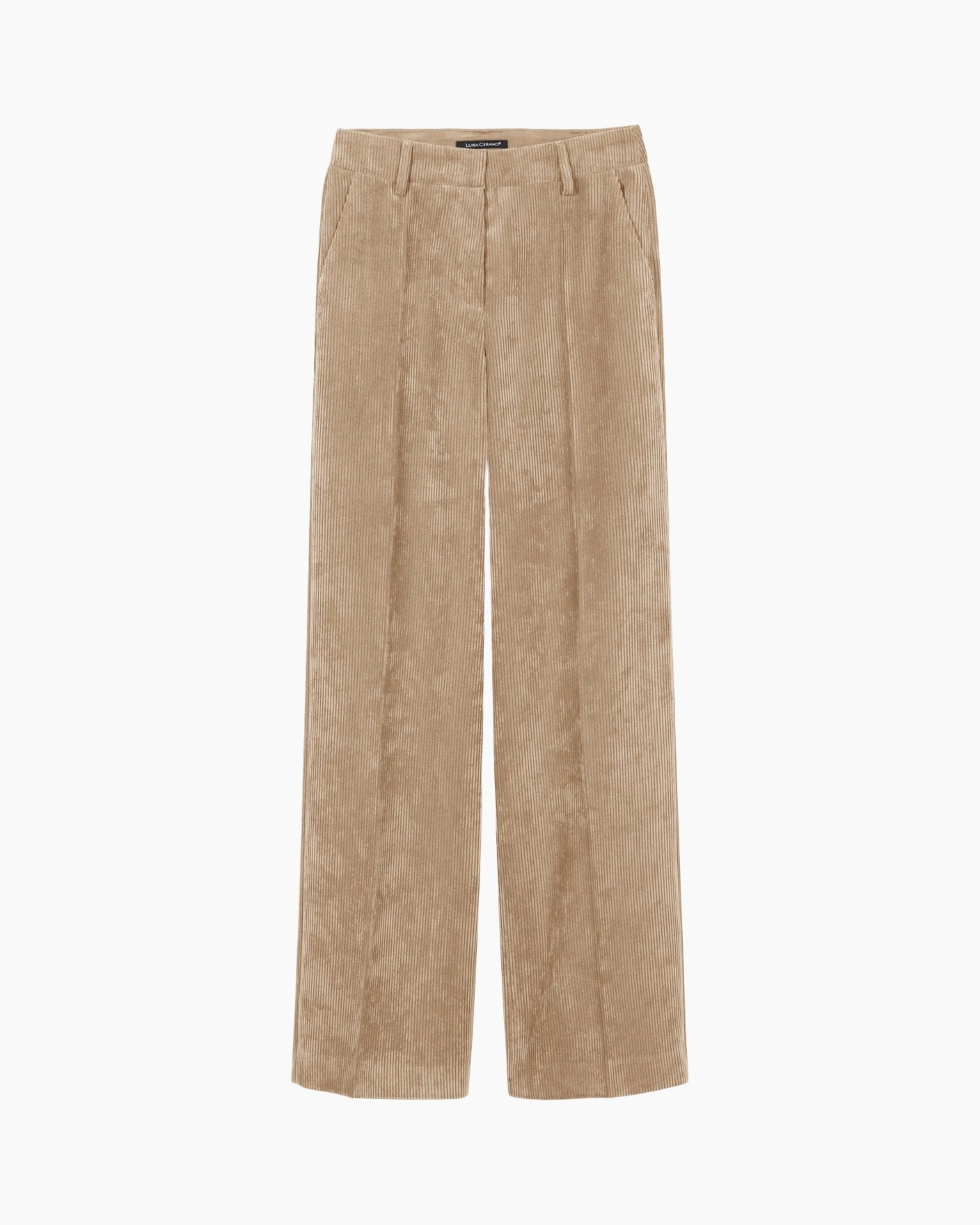 korduroy, broek, beige, wijdedelig, broek