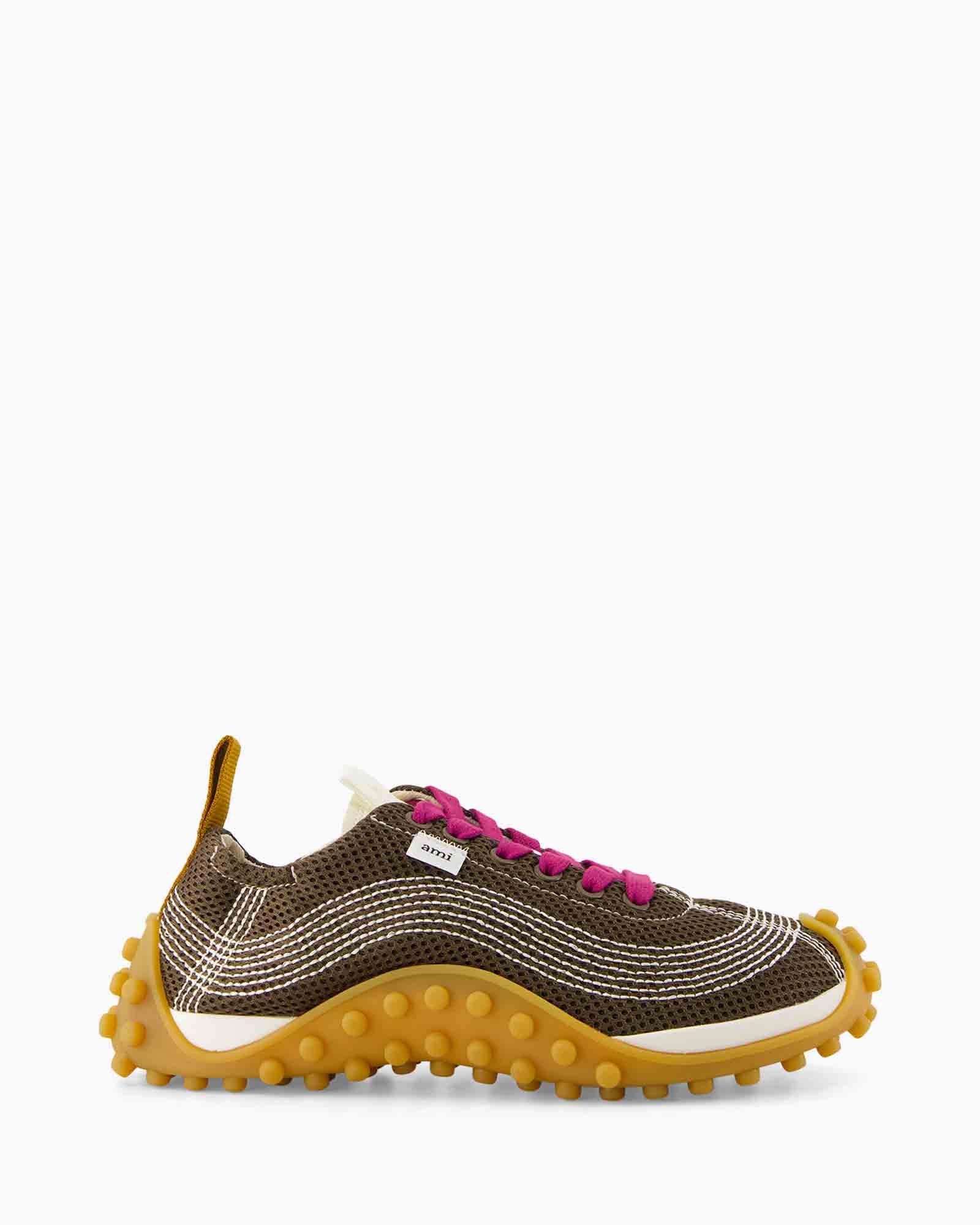 schoen, sneaker, bruin, patroon, gumzool