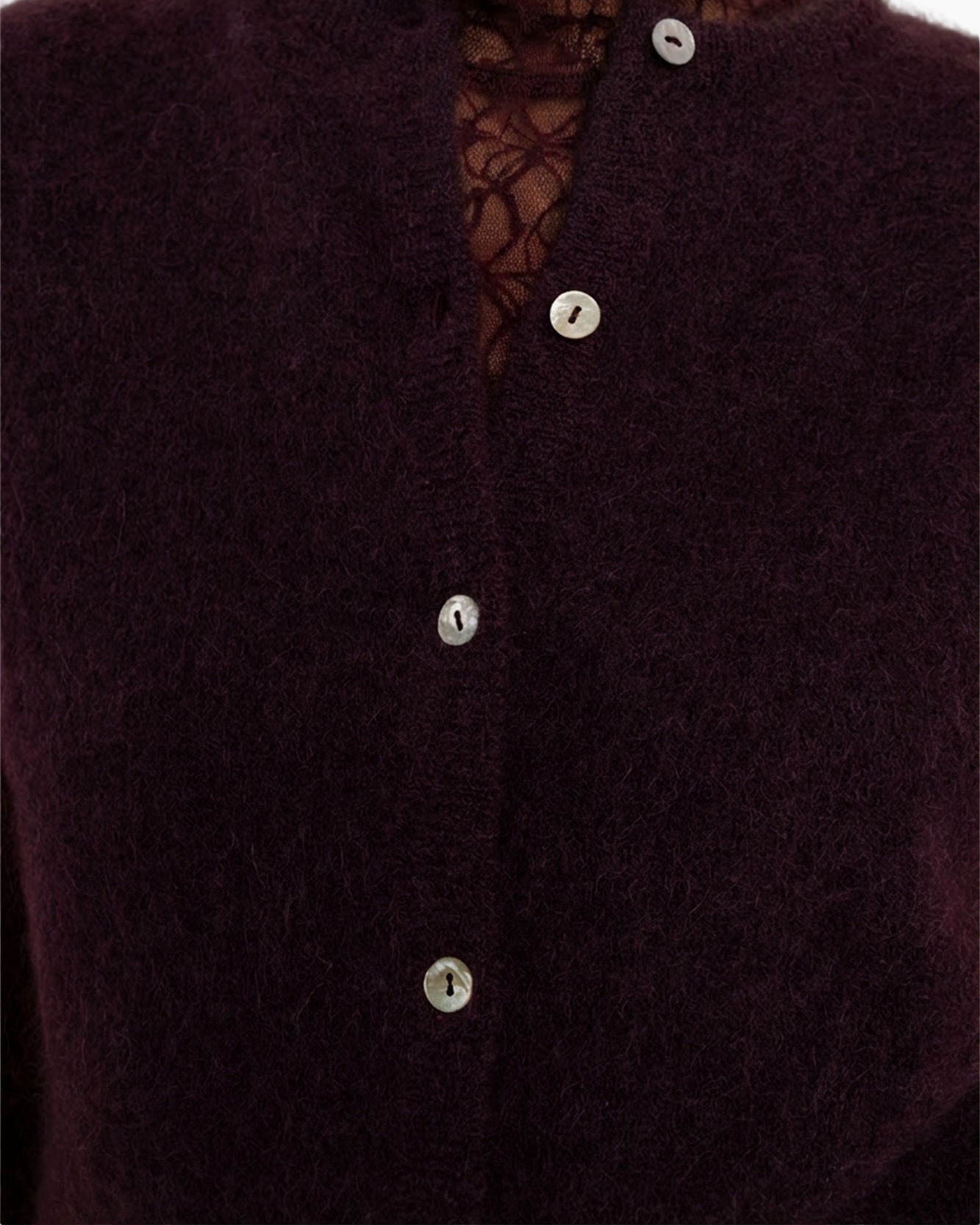 cardigan, knopen, brei, lila, kant