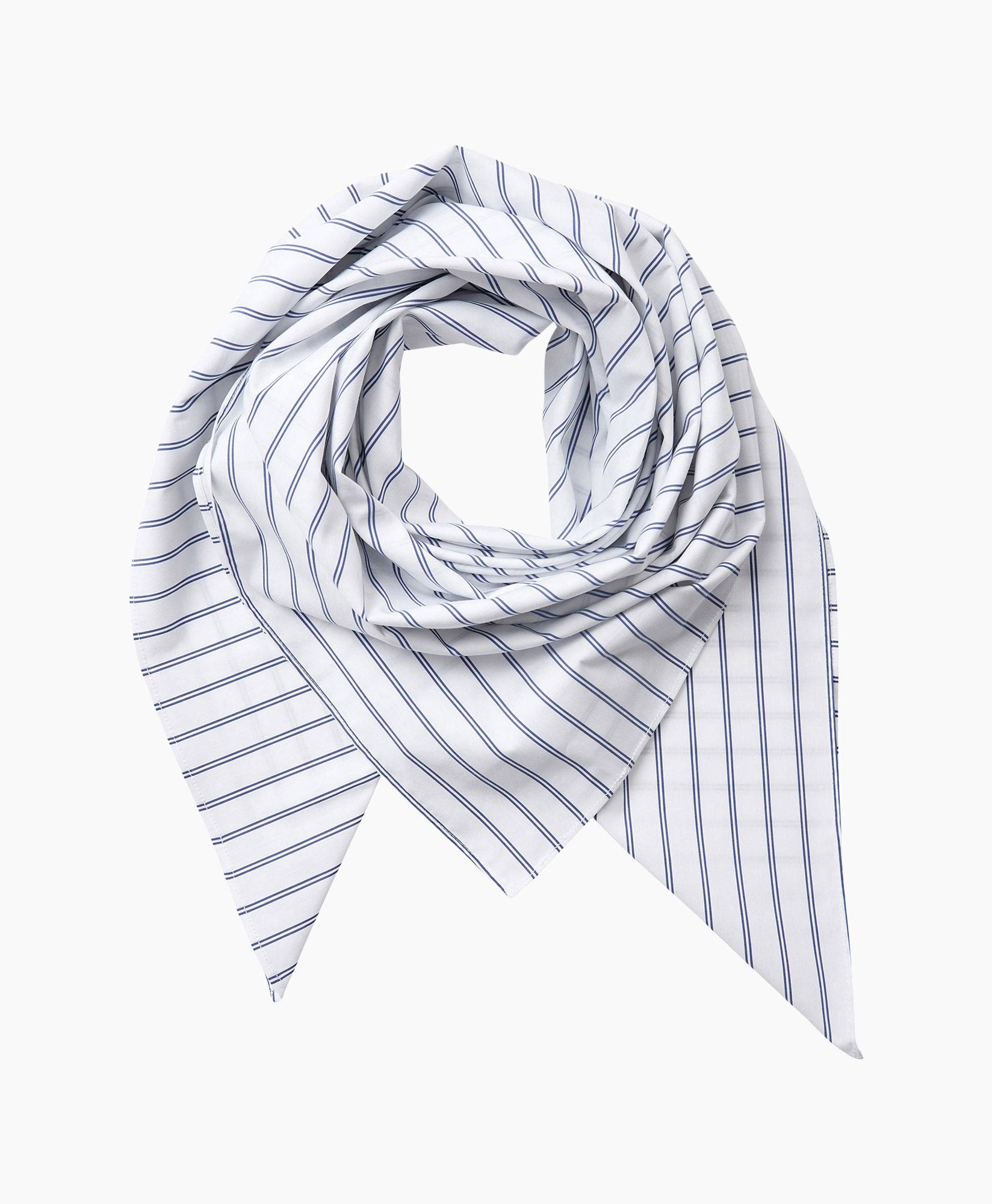 Sjaal, Streep, Wit, Navy, Polyester