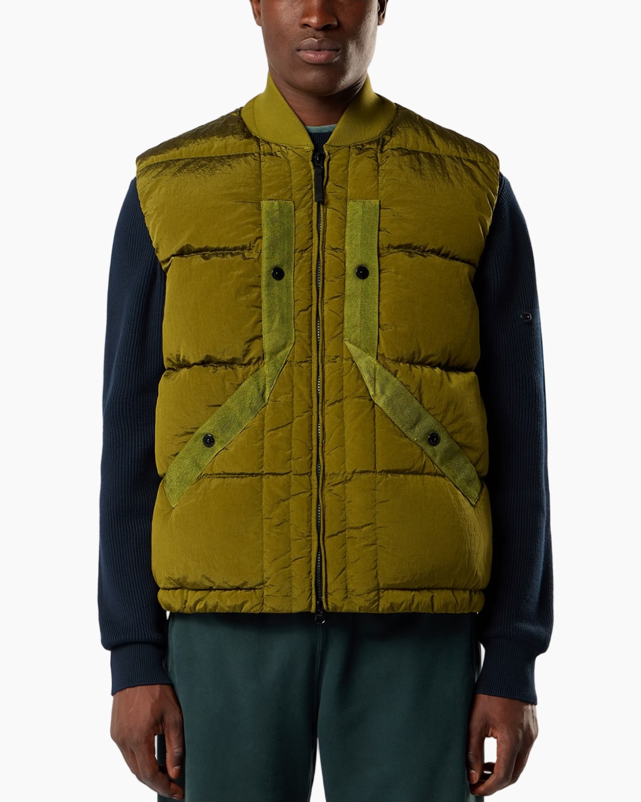 dons, olijfgroen, gev hoose quilted, rits voorzijde, contrasterende zakken