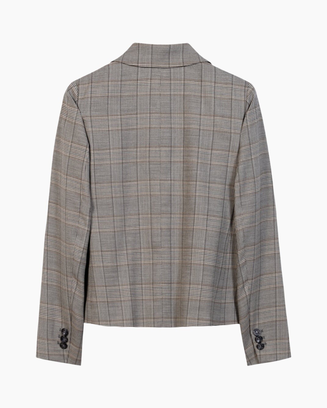 blazer, blessieerd patroon?, grijs?, lange mouwen, kraag