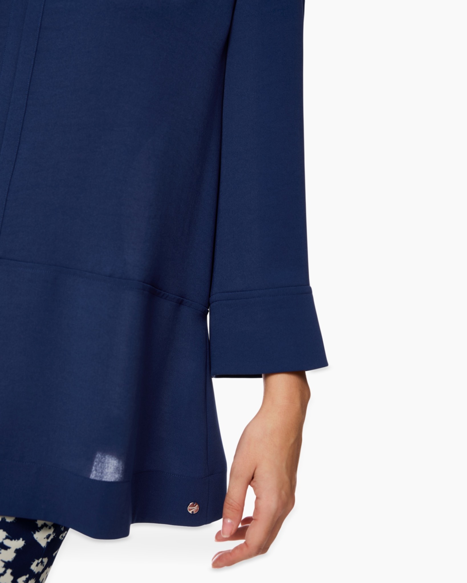blauw, mouwboord, lange mouw, zoom, hem