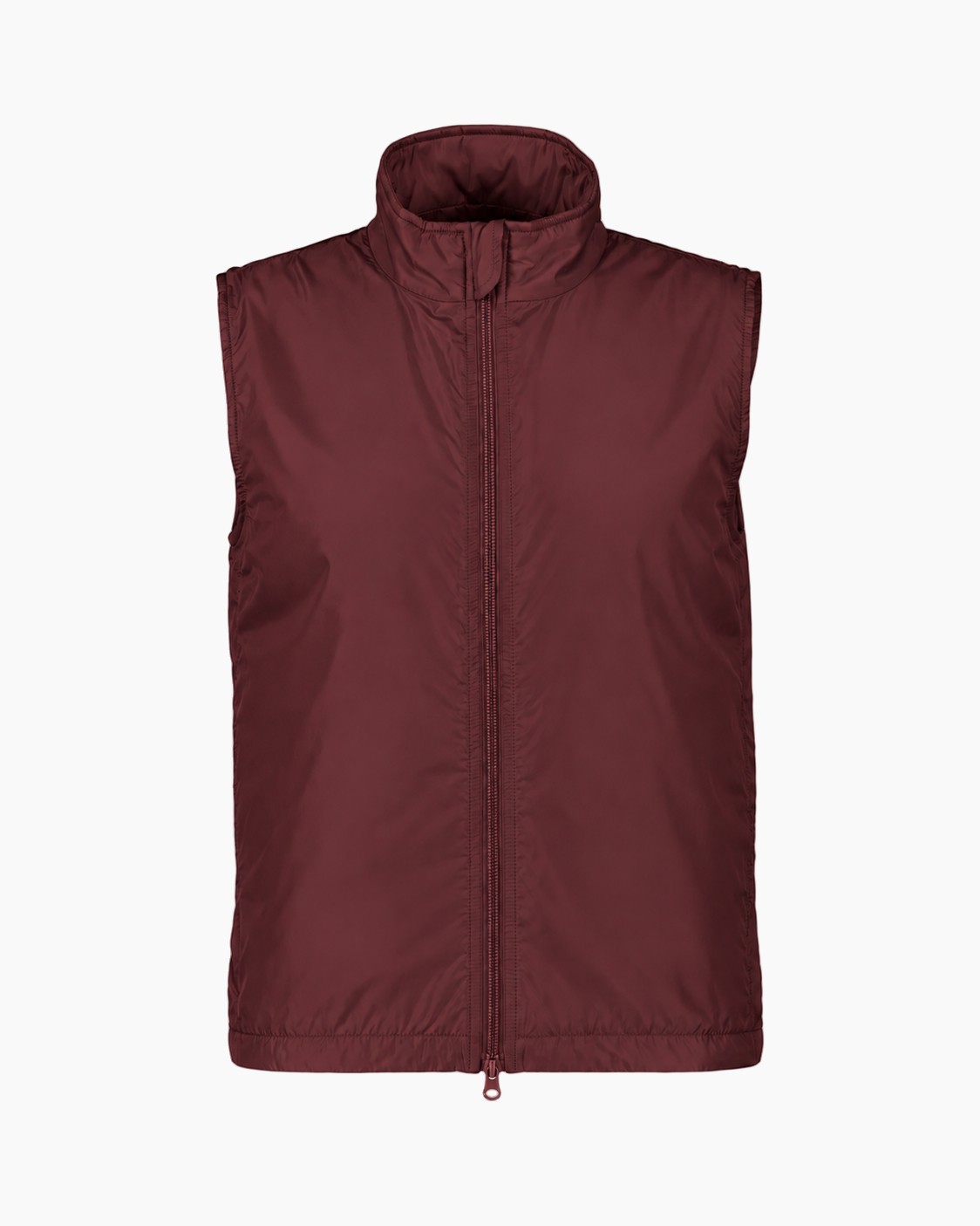 vest, mouwloos, rits, maroon, windbreaker