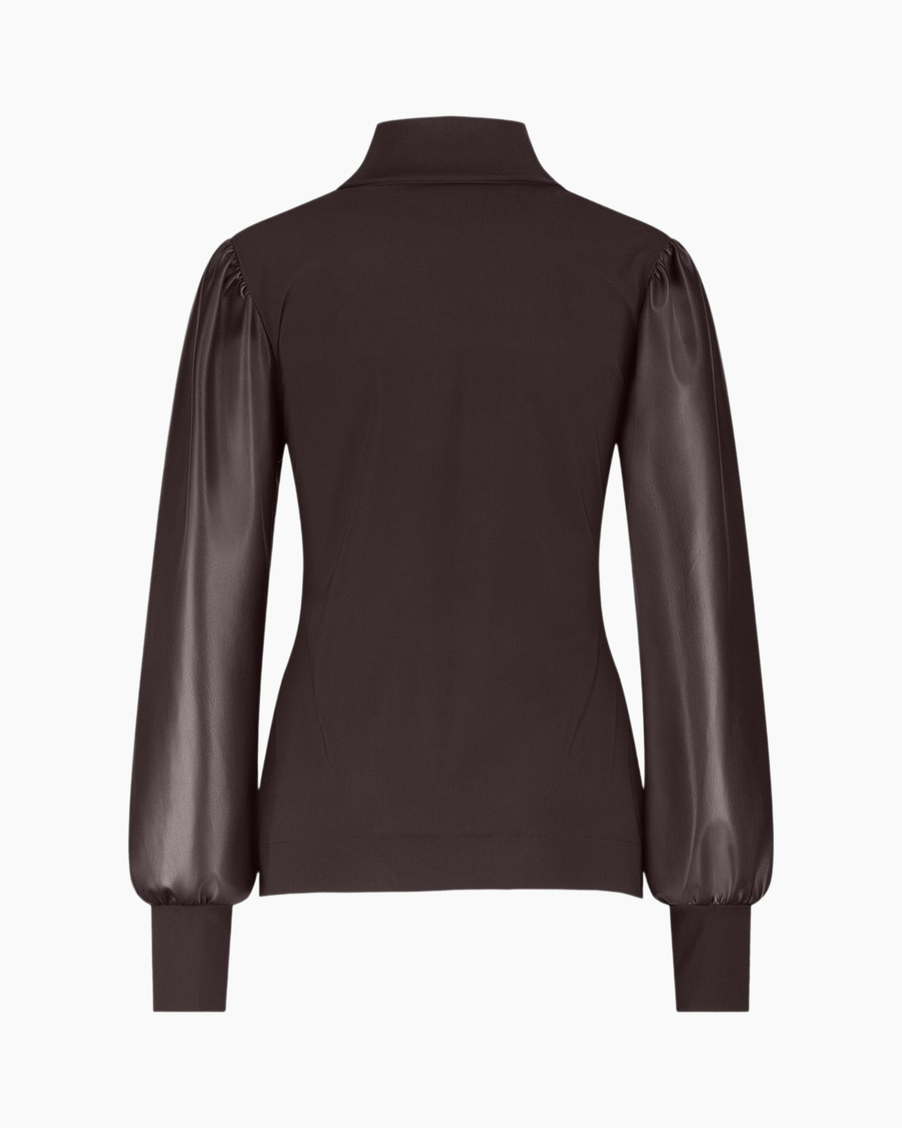 Top Noortje Faux Leather Top Donker Bruin