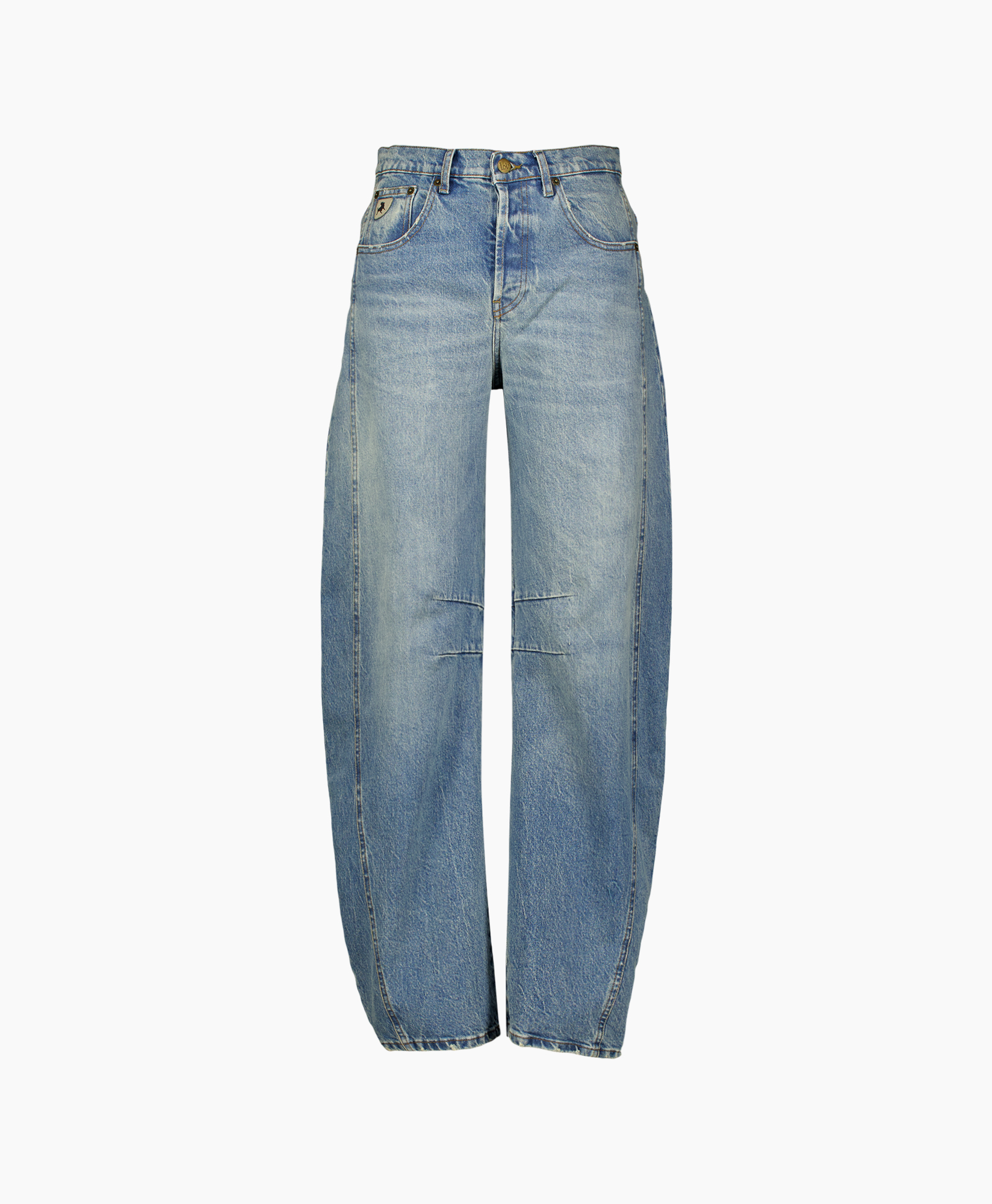 spijkerbroek, denim, blauw, rechte pijp, versleten