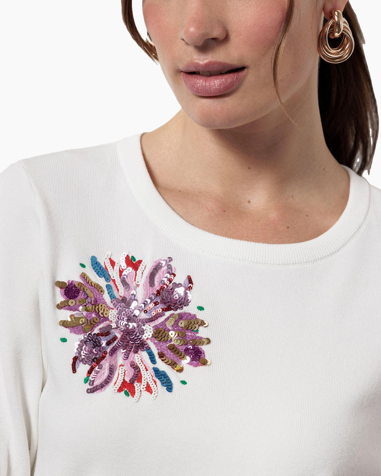 Pullover Omira Flower Pullover Ecru
