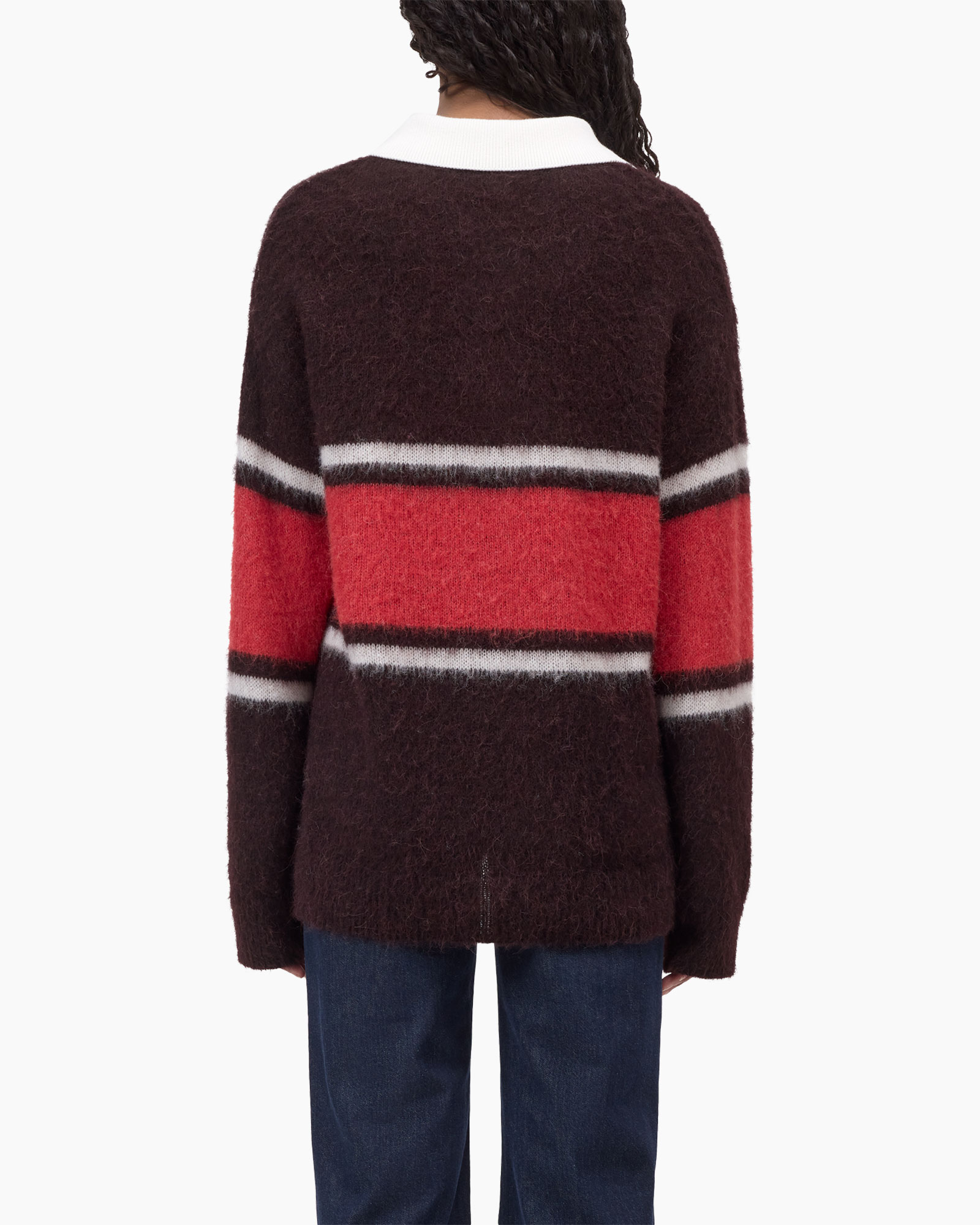 trui, gestreept, pullover, lange mouw, polyester mix