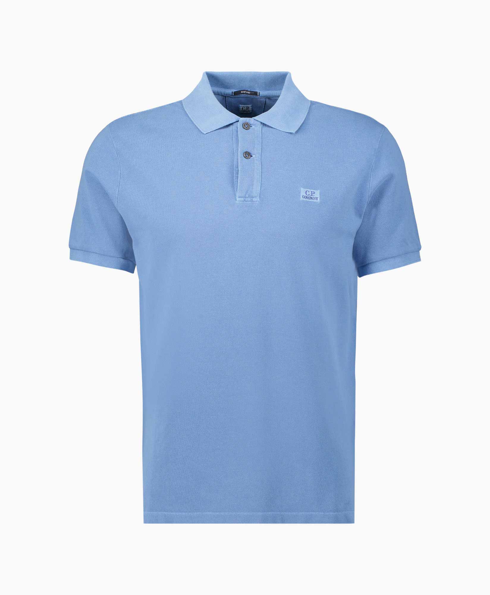Cp Company Polo 24/1 Piquet Regular Garment Dyed Blauw