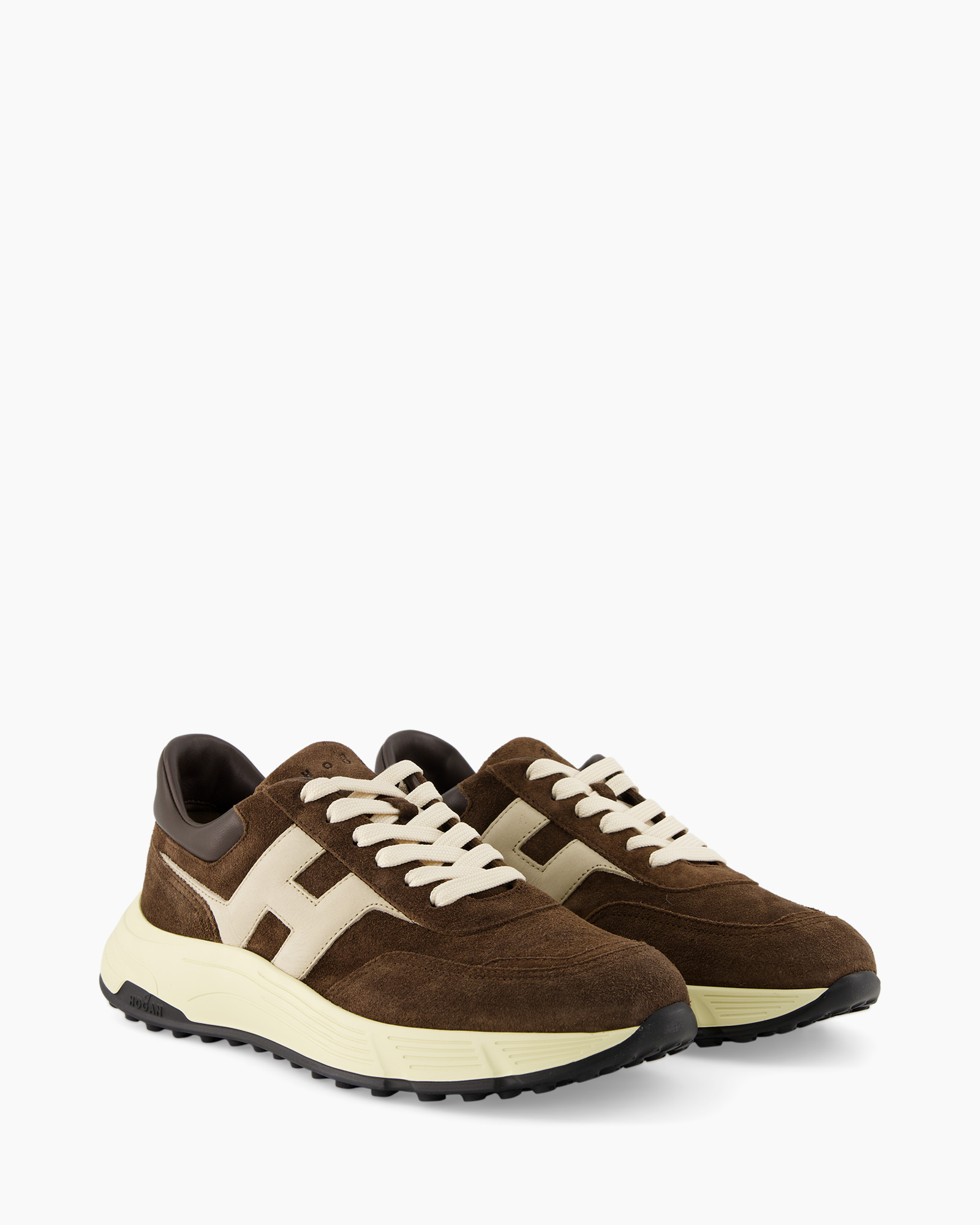 sneaker, bruin, suede, sneaker-model, dikke-zool