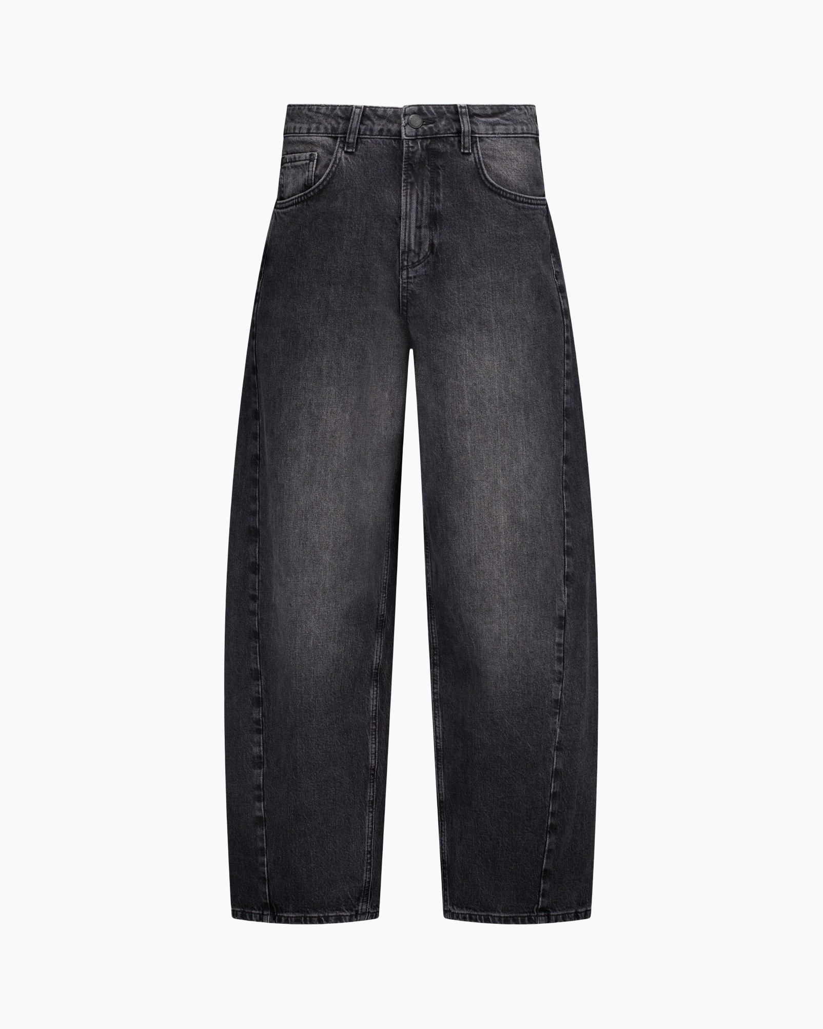 broeken, jeans, zwart, wijd, loszittend