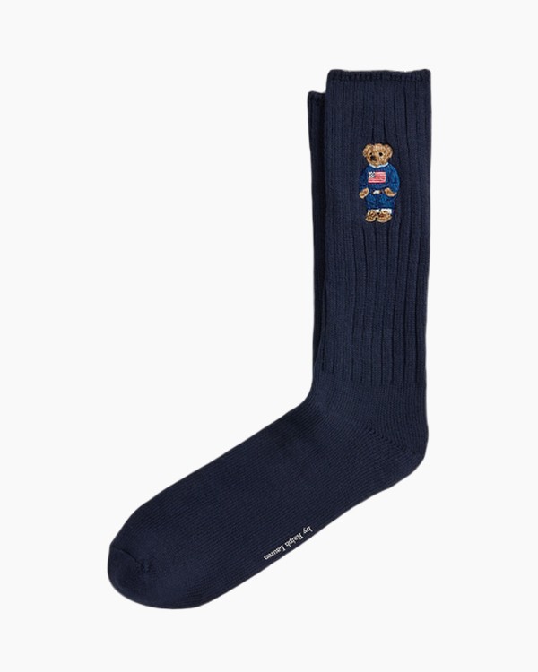 sokken, kousen, knee-high, donkerblauw, gezet embroiderie?