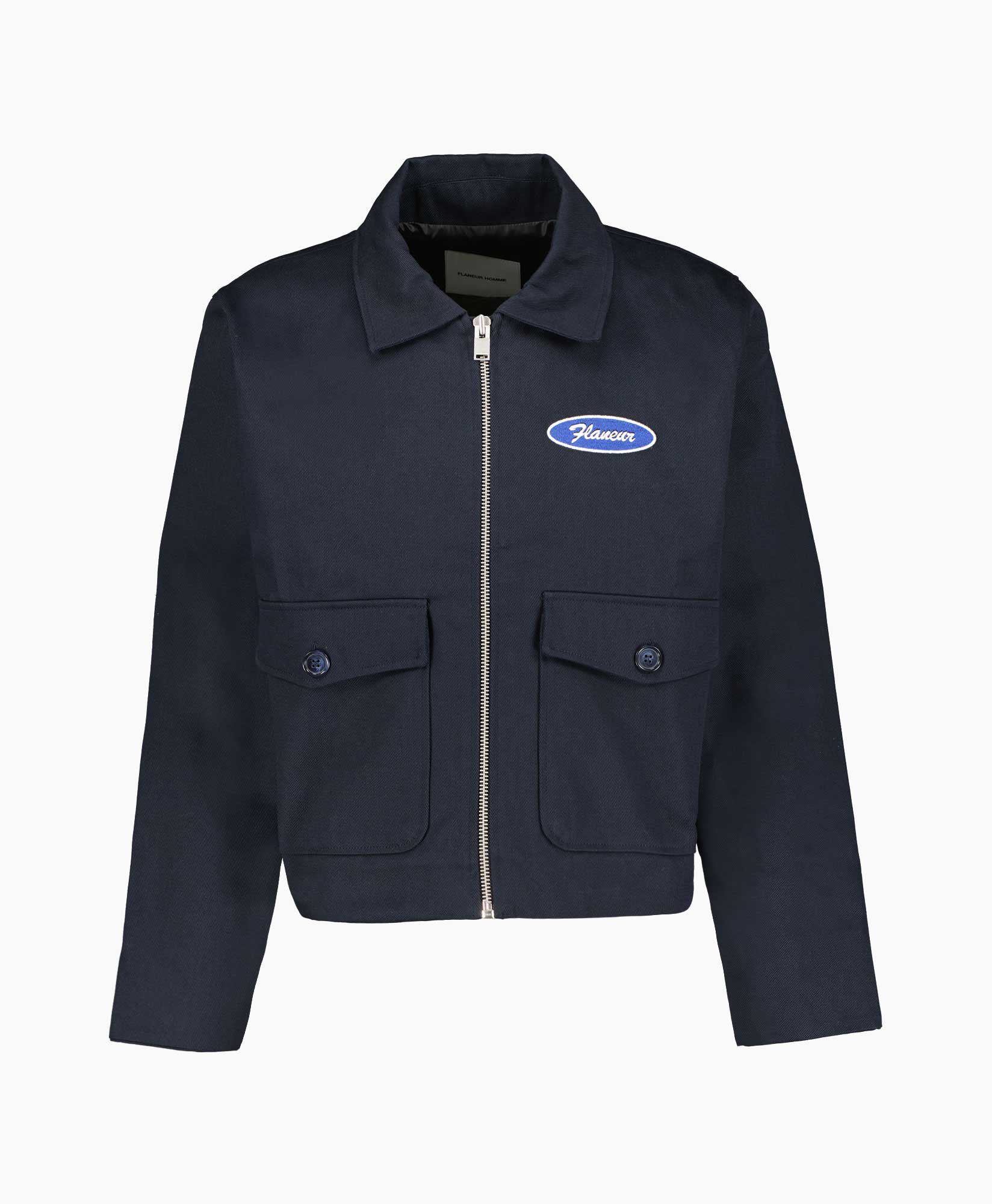 Flaneur Homme Jack Vintage Logo Jacket Donker Blauw