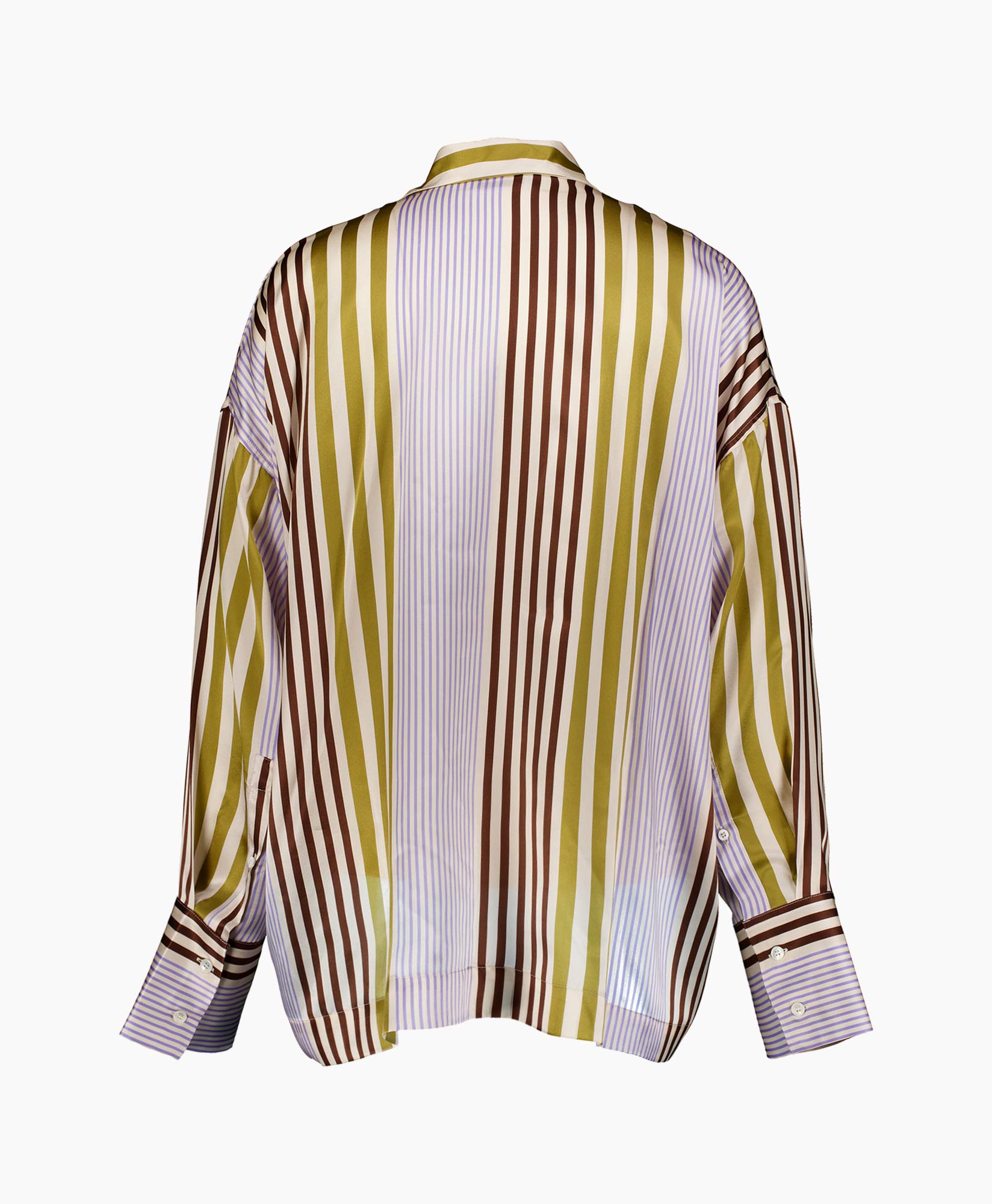 Blouse Silk Stripe Oversized Beige
