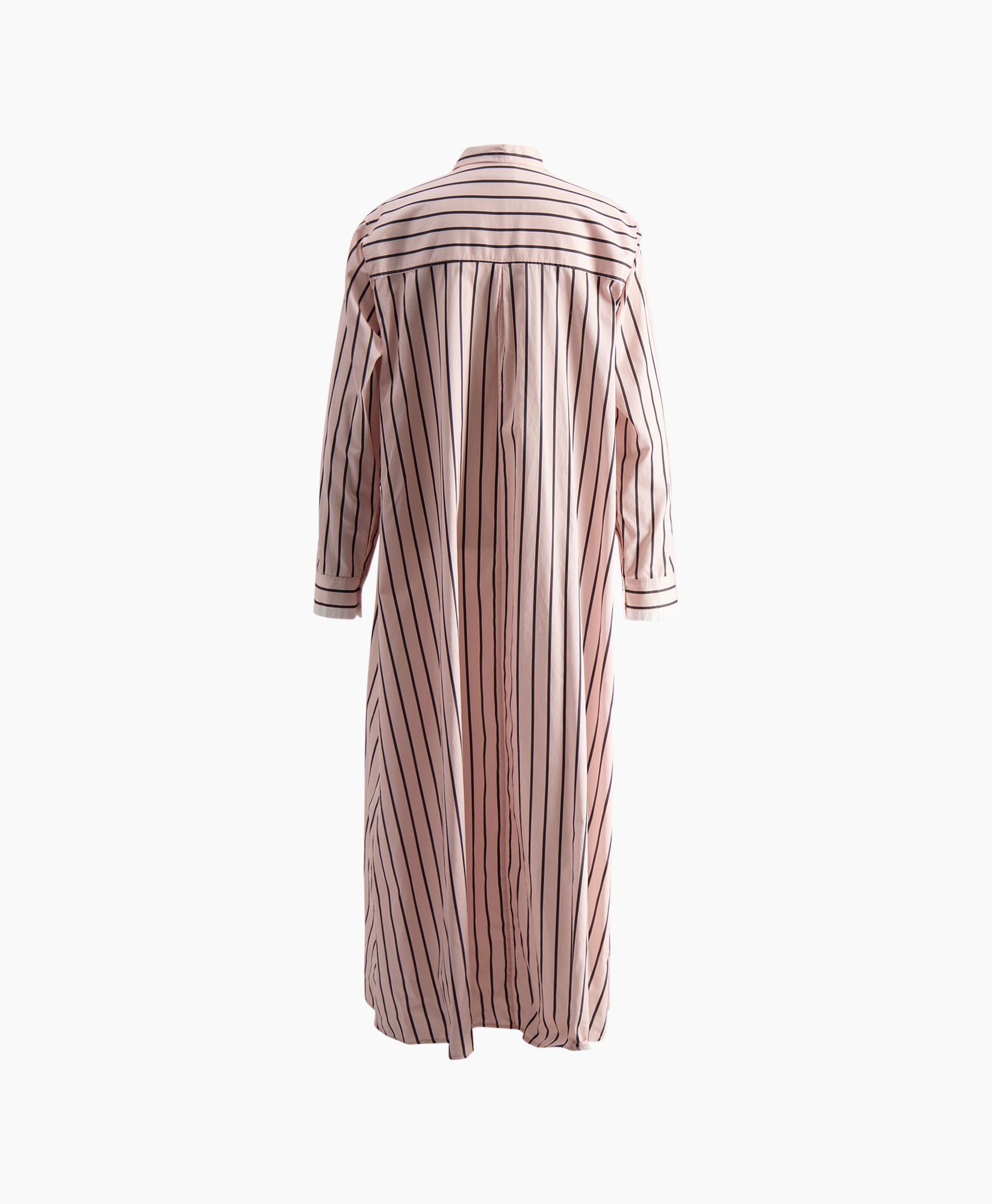Maxi Jurk Chic Satin Stripe Kaftan Chemisier Rose