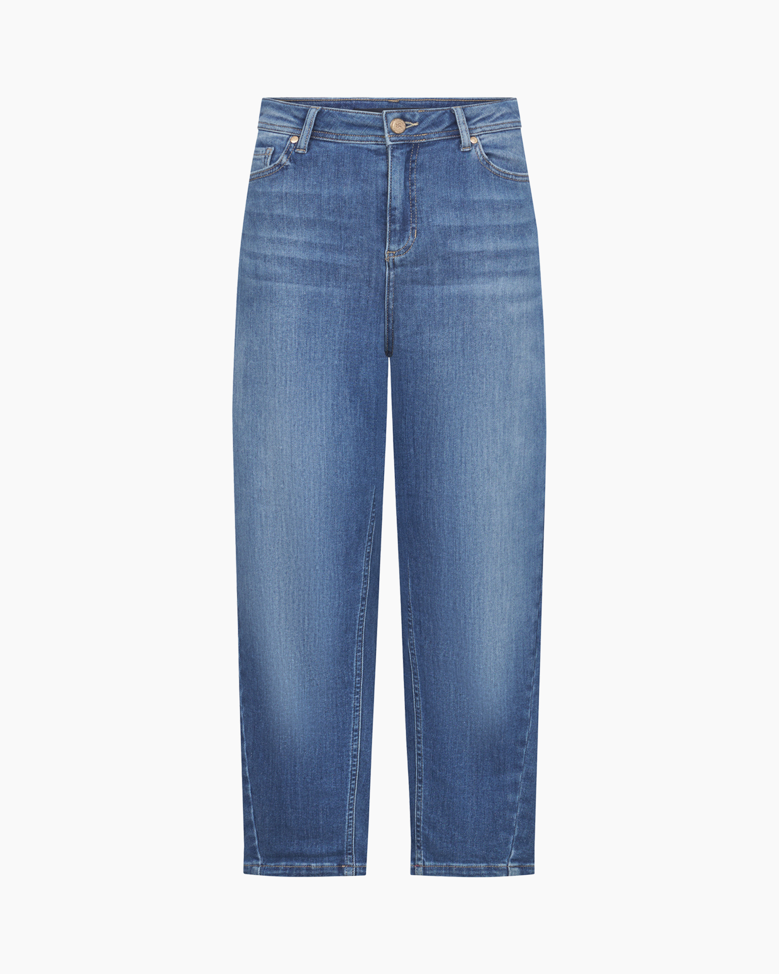 spijkerbroek, denim, blauw, broek, hoog middel
