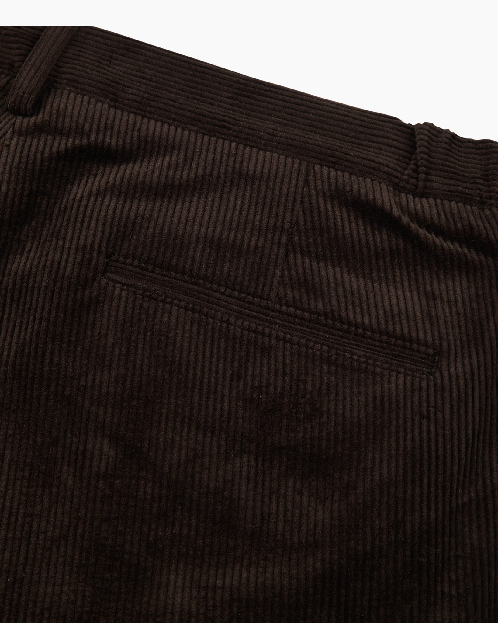 korduroy, broek, donkerbruin, recht model, knopsluiting