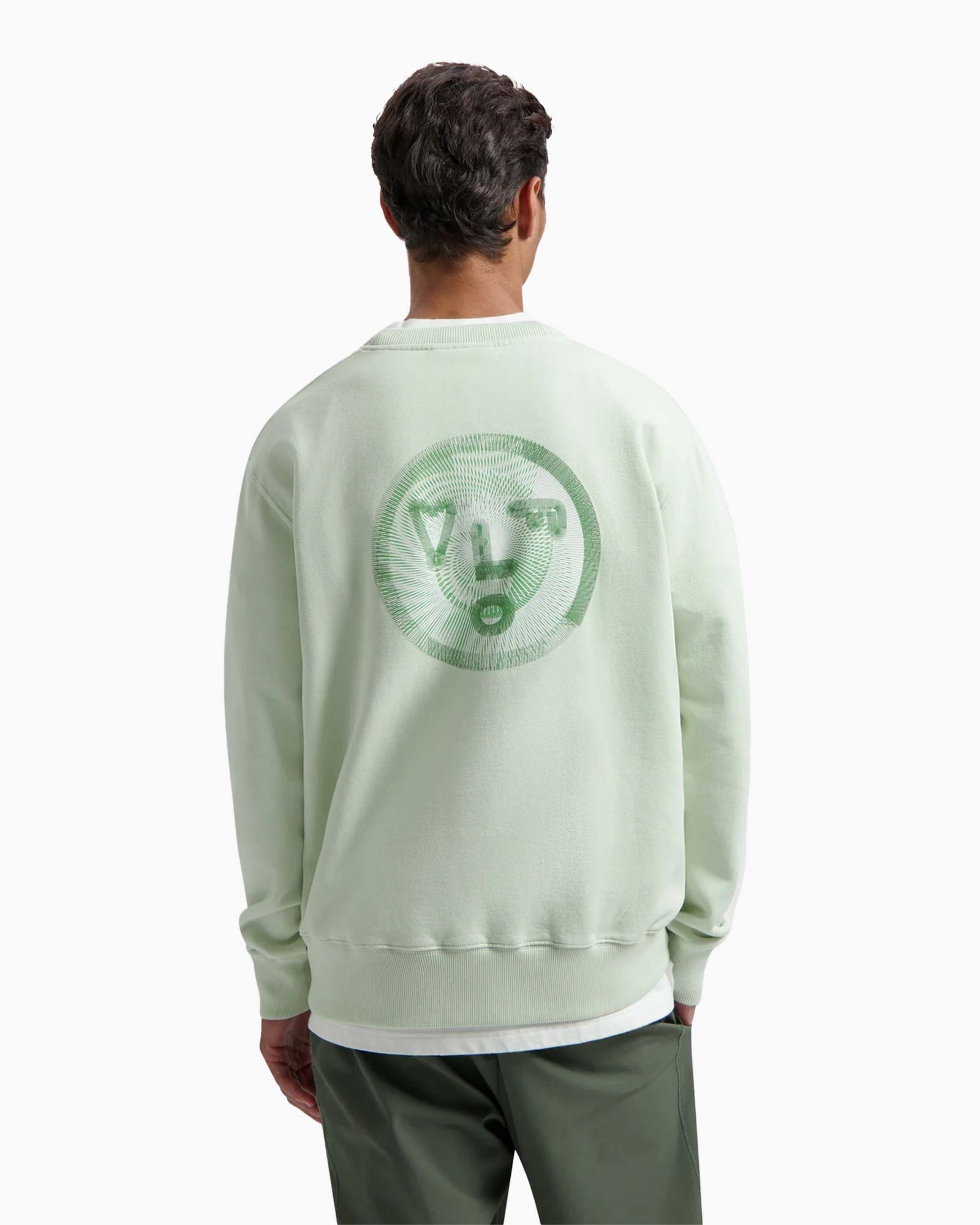 Sweater Spiral Face Crewneck licht groen