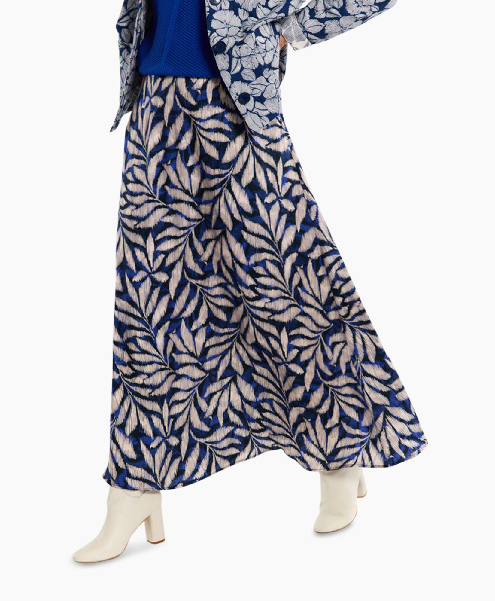 Rok Janou Satin Flower Skirt Blauw