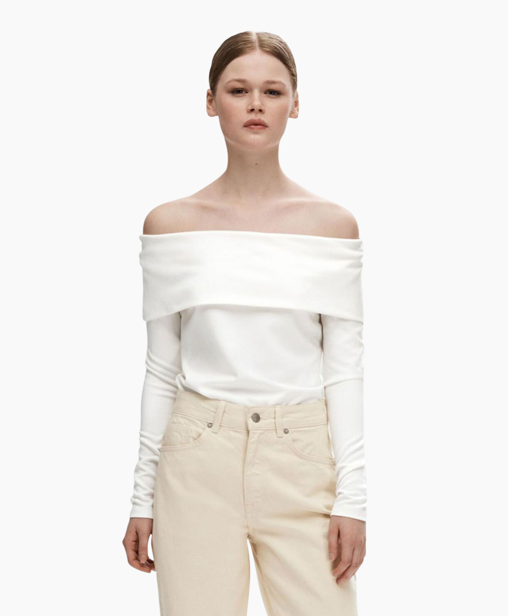 Top Effie Ls Off-shoulder Top Wit