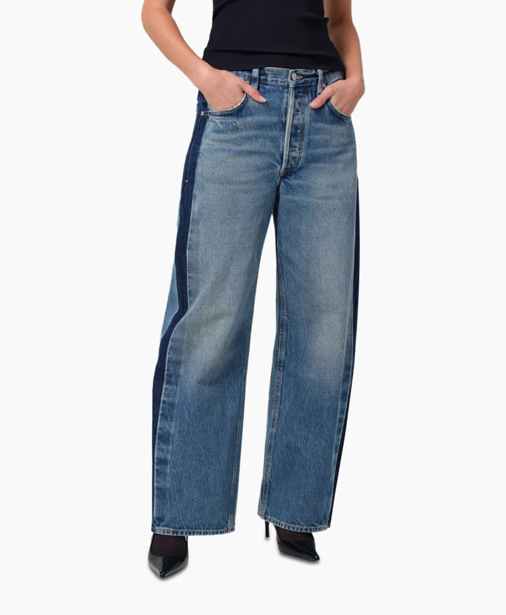 Jeans Ayla Baggy Tuxedo Blauw
