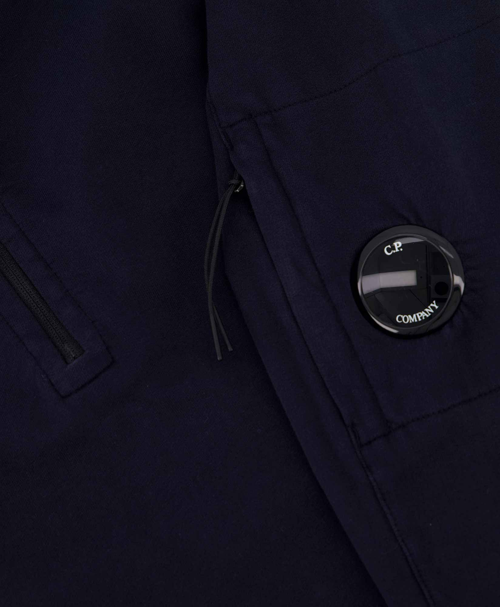 Cp Company Sweater Light Fleece Ribbed Zipped Donker Blauw