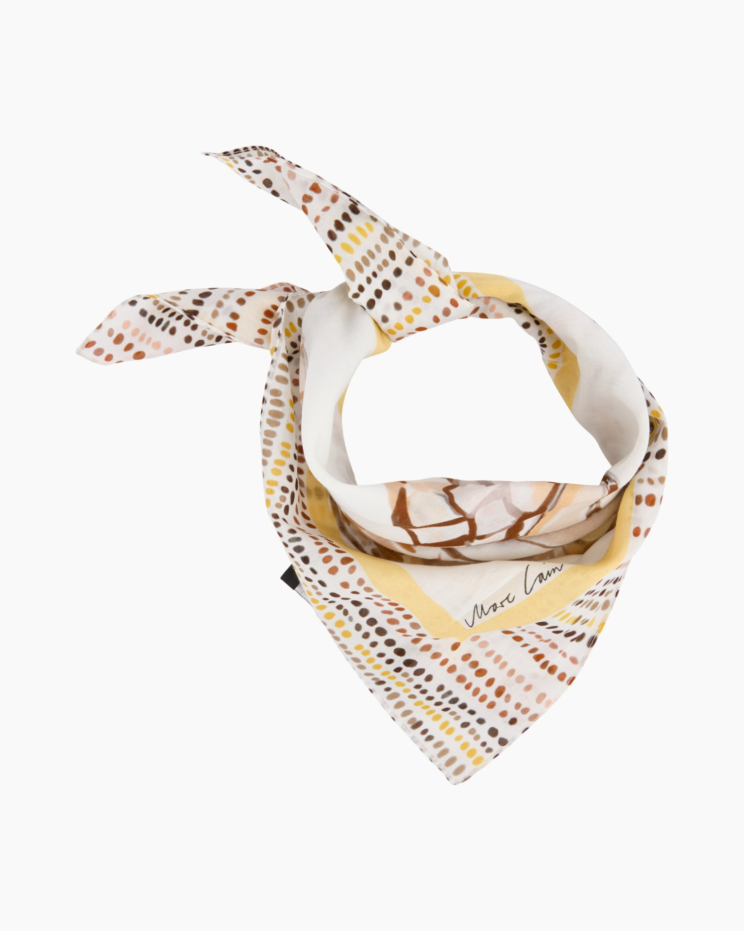 bandana, sjaal, patroon, punten, geel