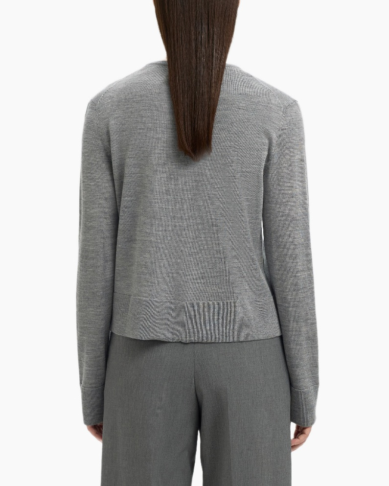 Vest Thea Ls Knit Merino Cardigan Noo Grijs