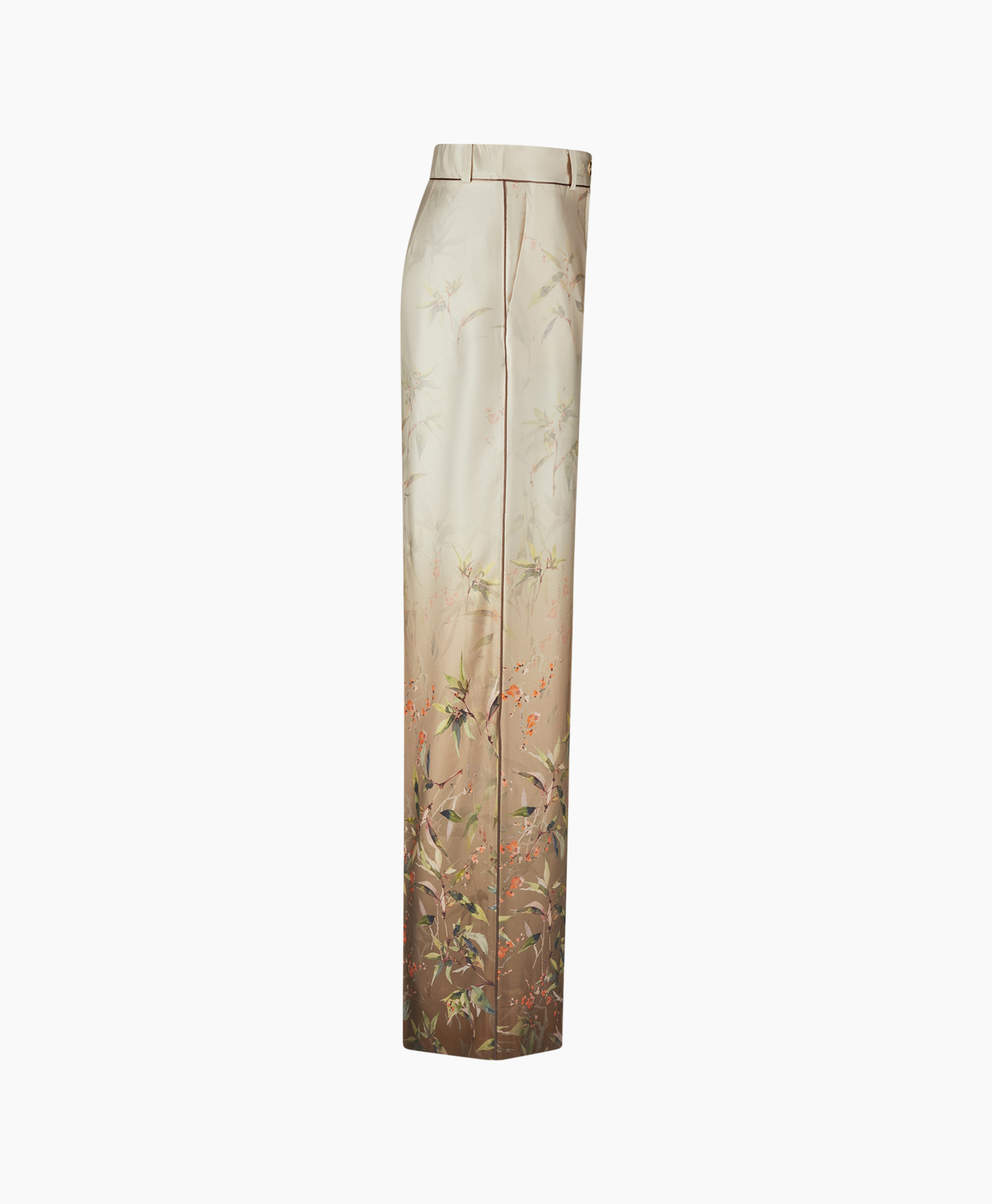 Broek, Pantalon, bloemig, gradiënt, hoge taille