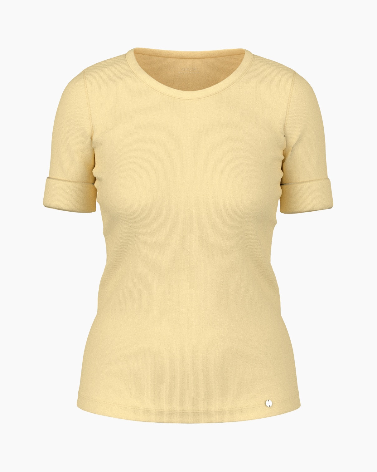T‑shirt, Korte mouwen, Beige, Rond hals, Effen