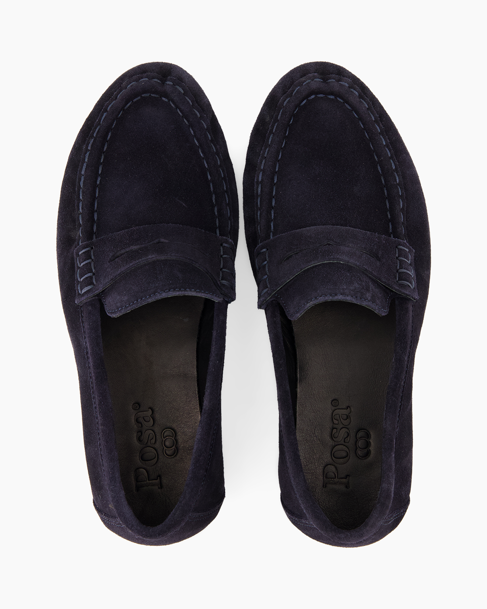 loafers, schoen, slip-ons, suede, marineblauw