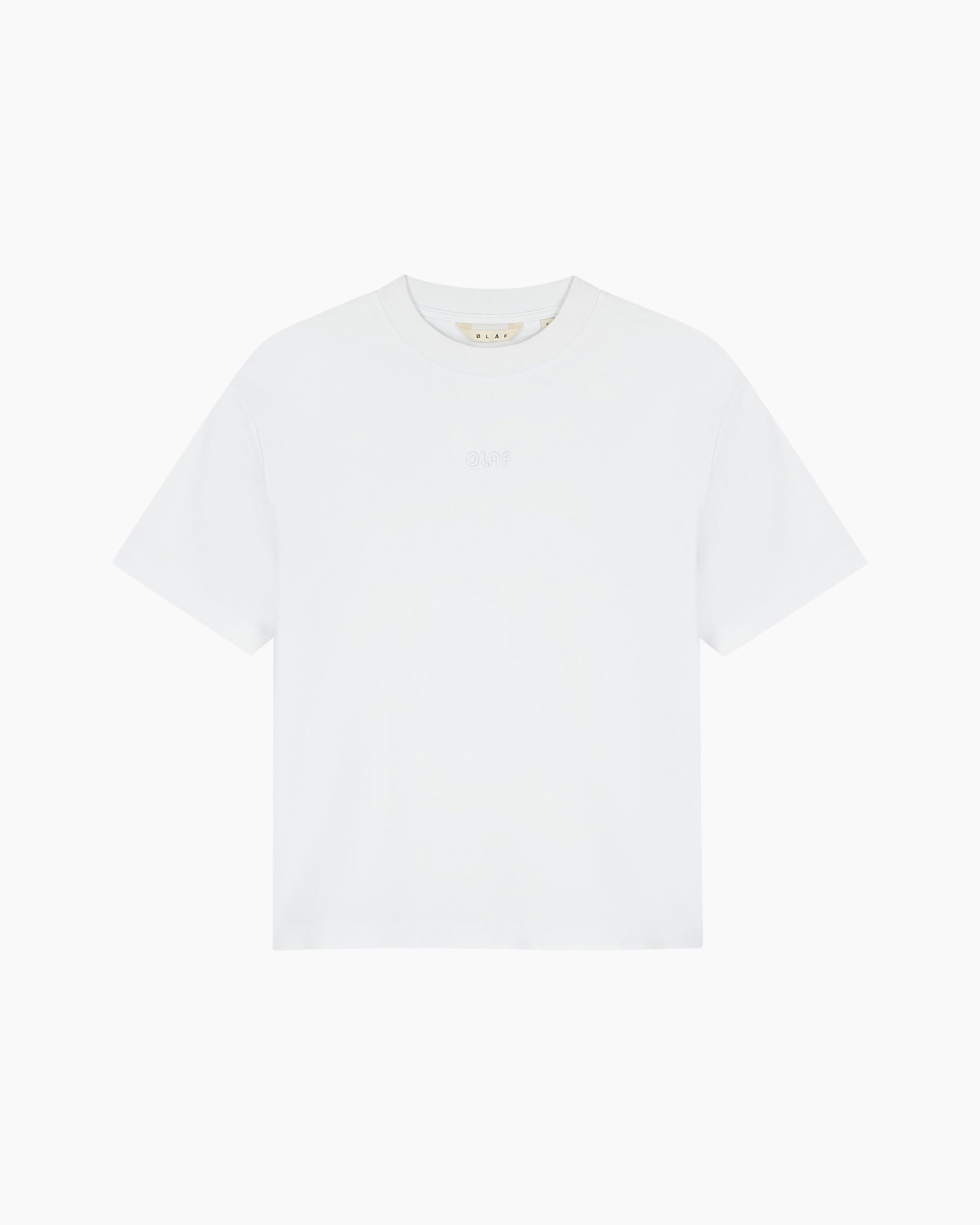 wit, t-shirt,  korte mouw, rond hals, effen