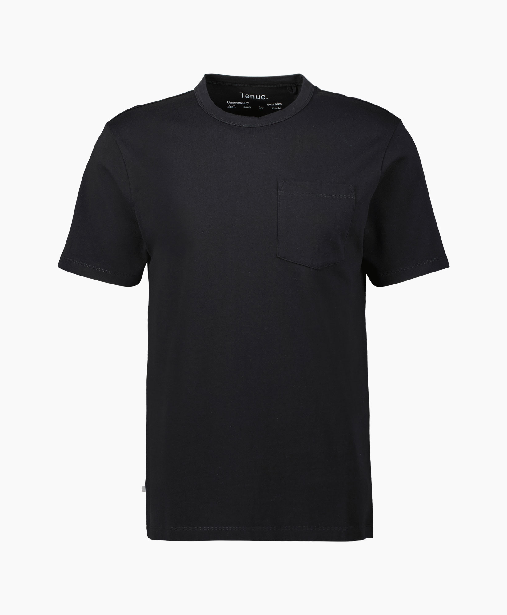 Tenue. T-shirt Korte Mouw John Pocket Tee Zwart