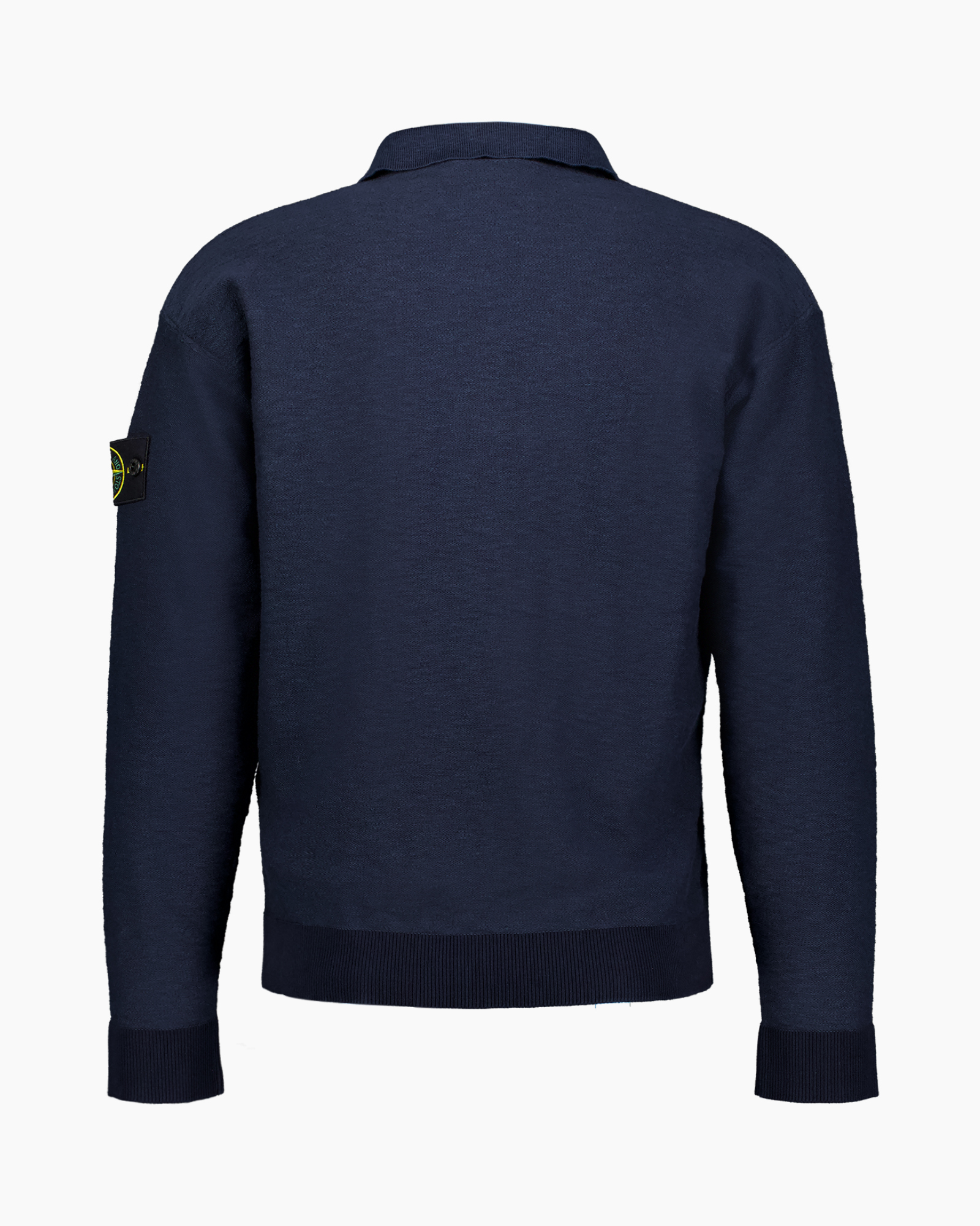 sweater, navy, half-zip, knit, patch-logo