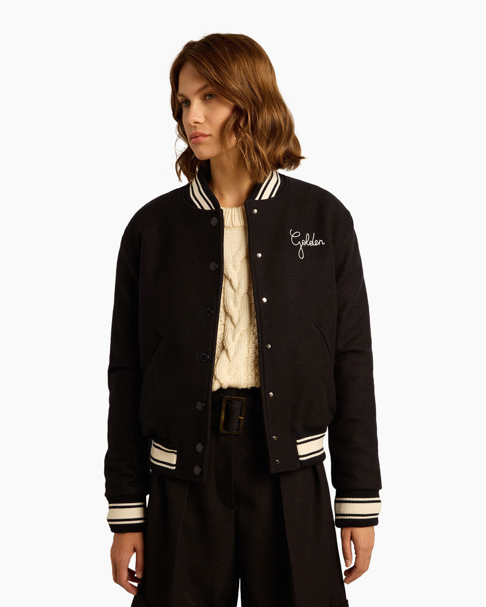 Jack Golden W's Bomber Compact Cloth Wool  Donker Blauw