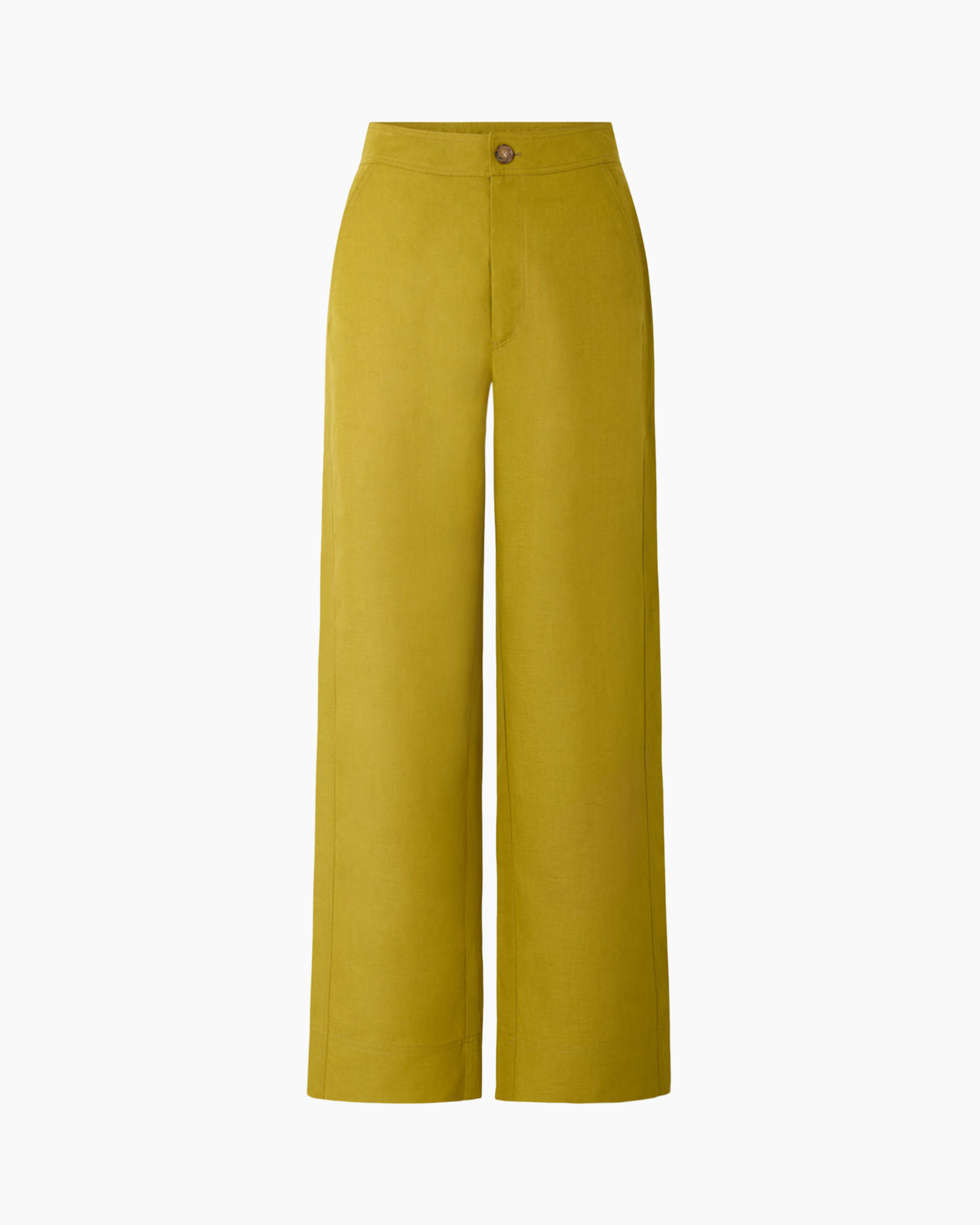 wide-leg, pants, linen, olive, button-close
