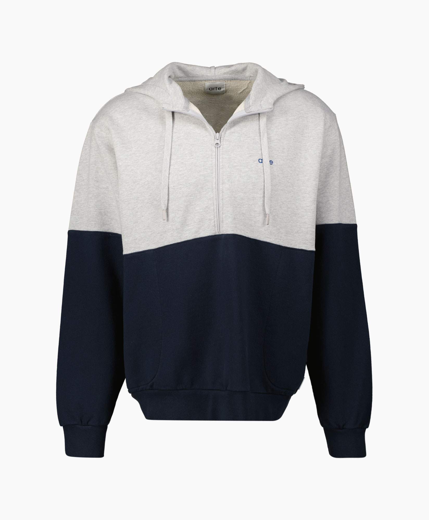 Arte Antwerp Hoodie Colorblock Zipper Grijs