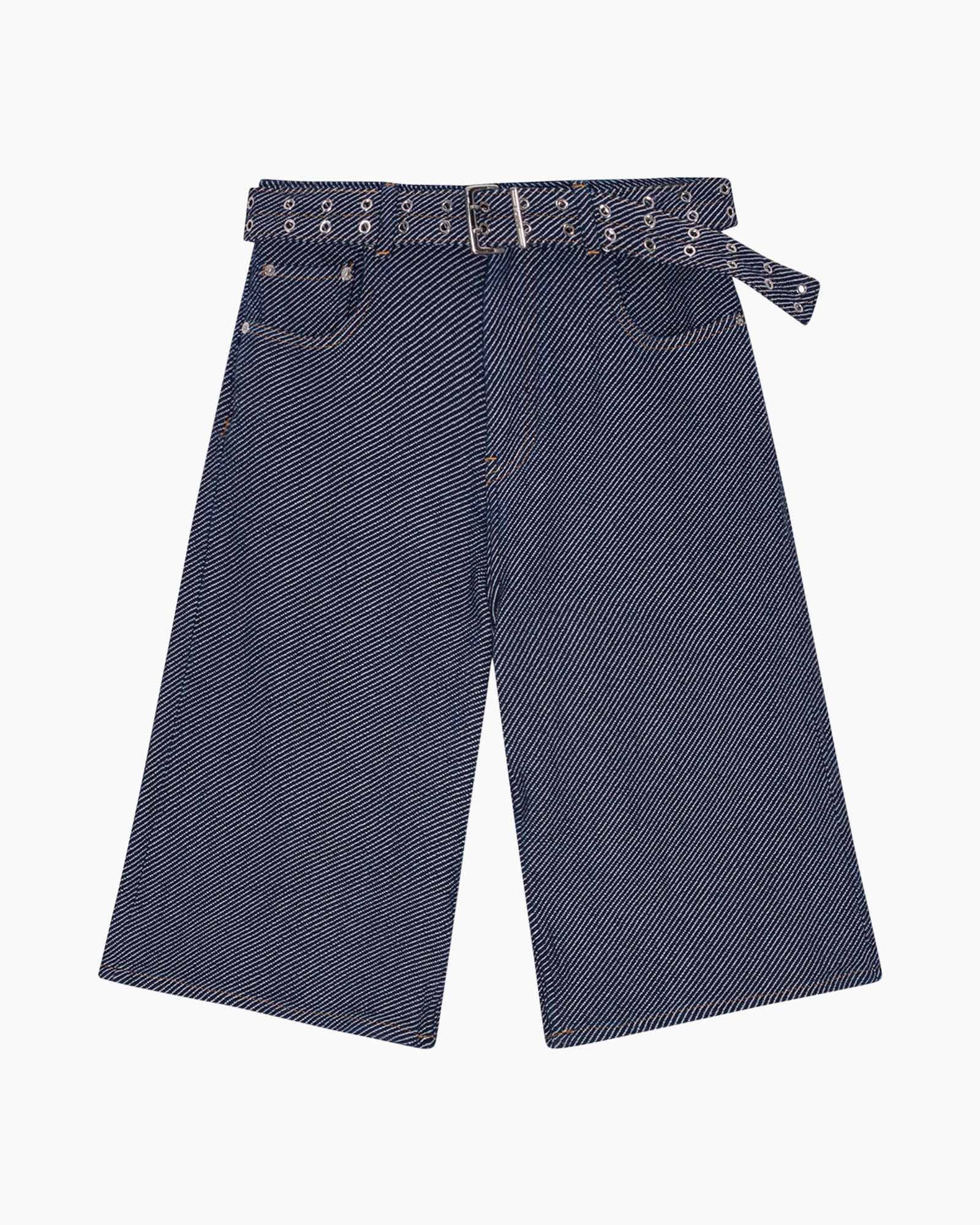 Korte Broek Heavy Twill Denim Blauw