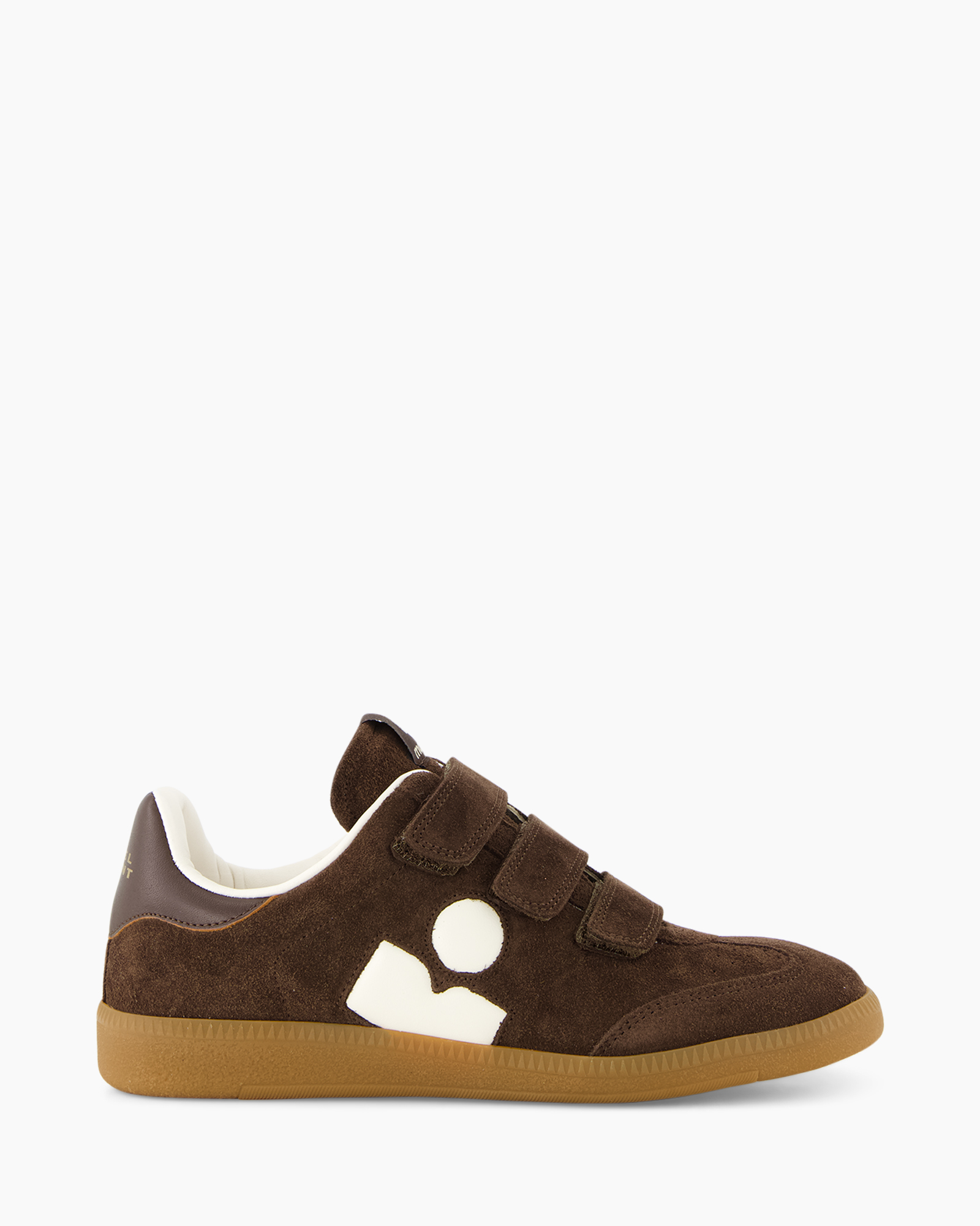 sneaker, bruin, suede, klittenband?, gumzool