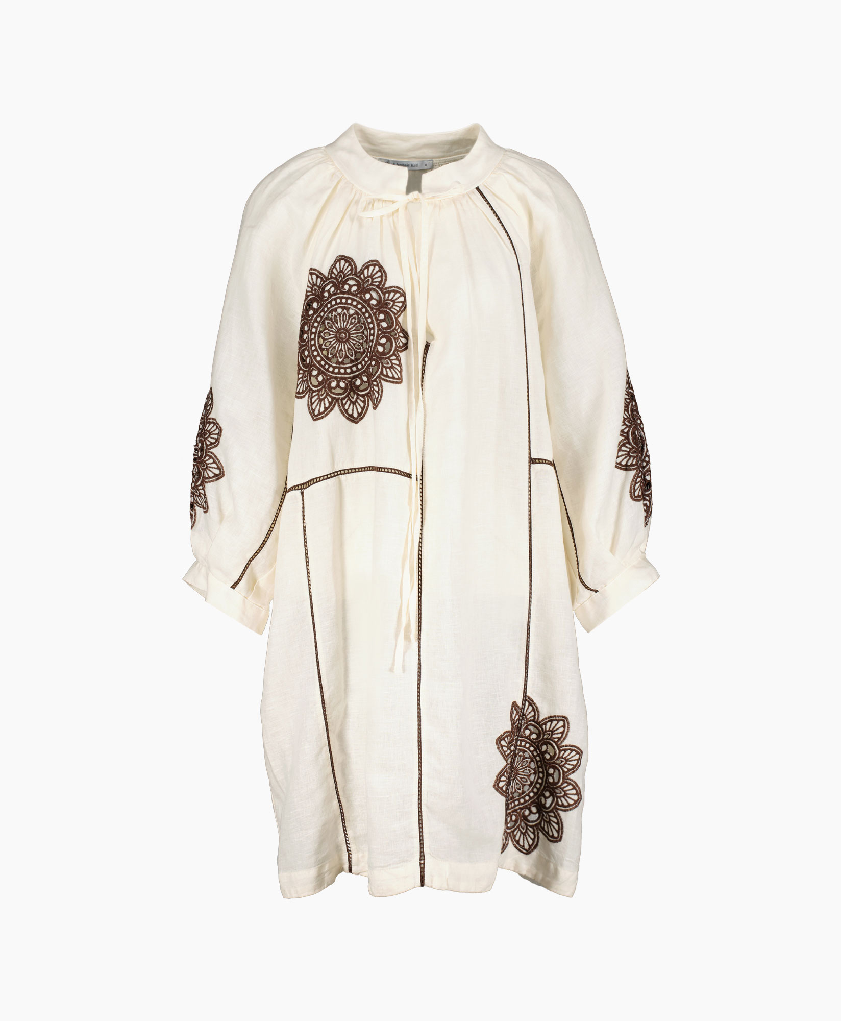 Greek Archaic Kori Midi Jurk 230308 Bruin dessin