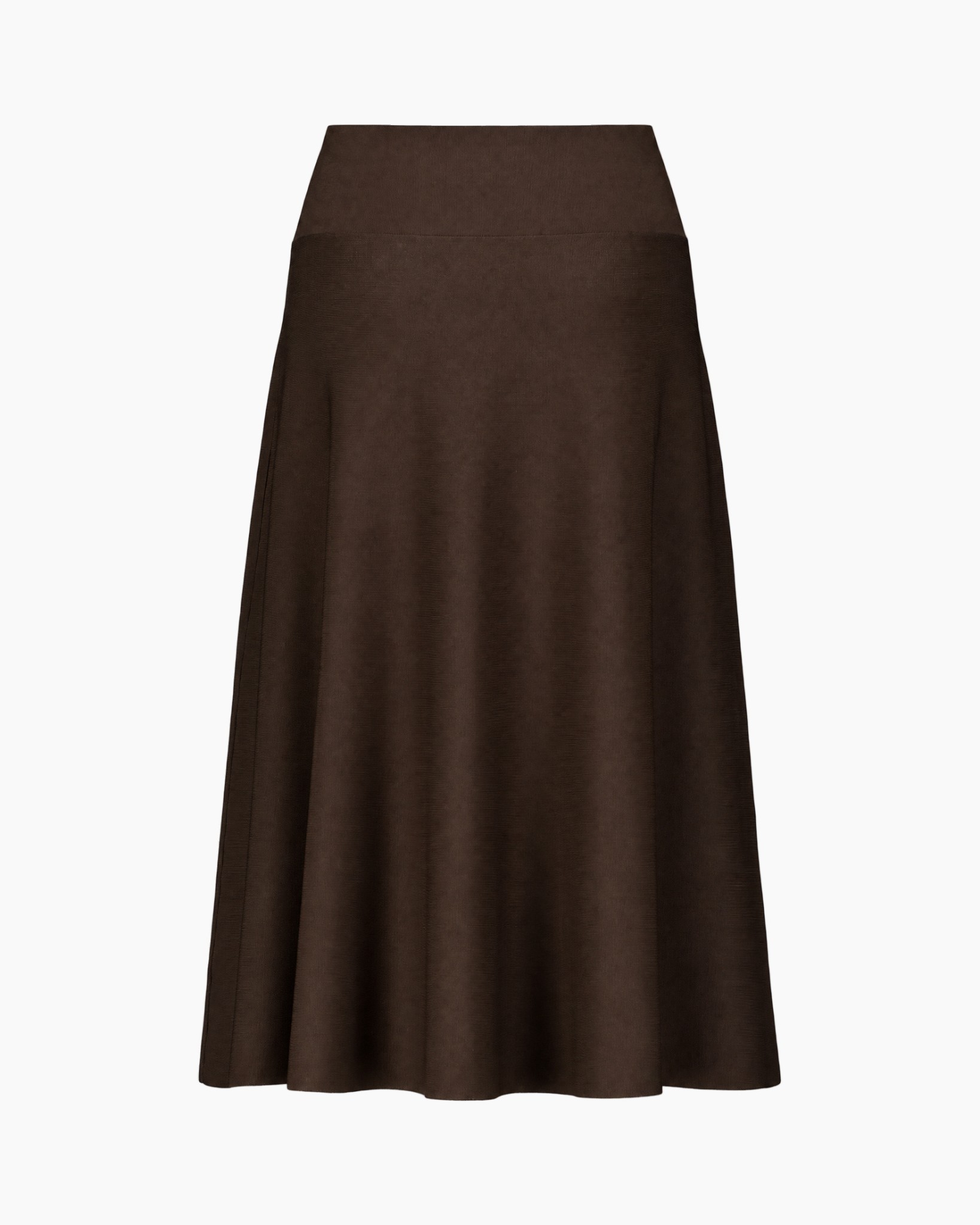 A-lijnrok, Bruin, Hoge taille, Midi-lengte