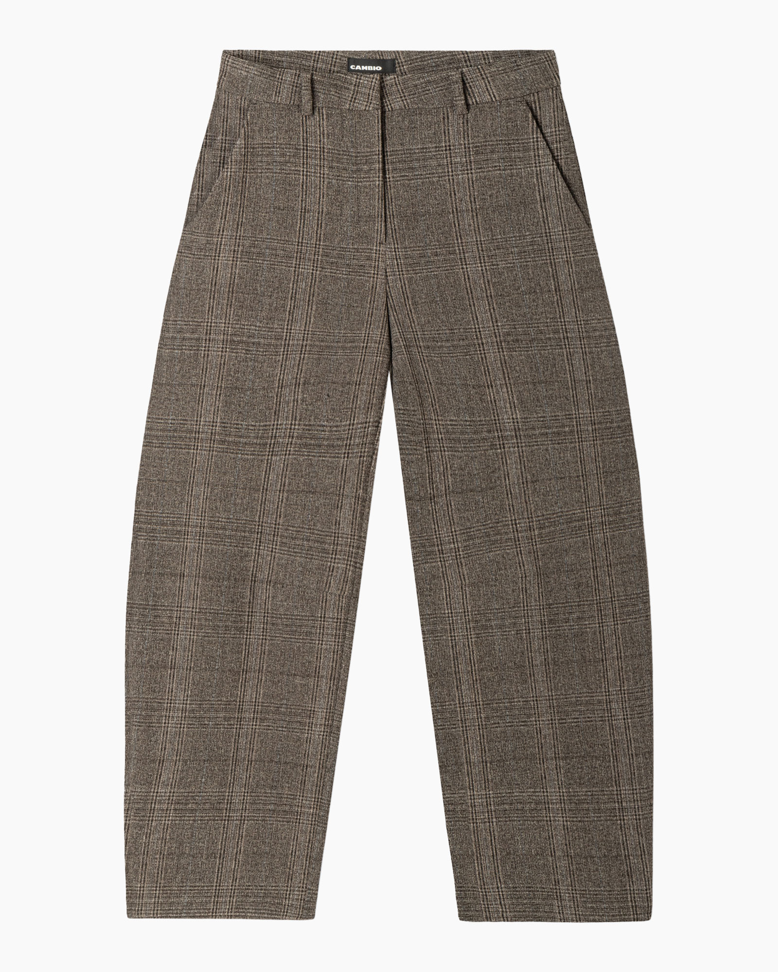 broek, ruitjes, gevlochten patroon, broek, bruin-grijs