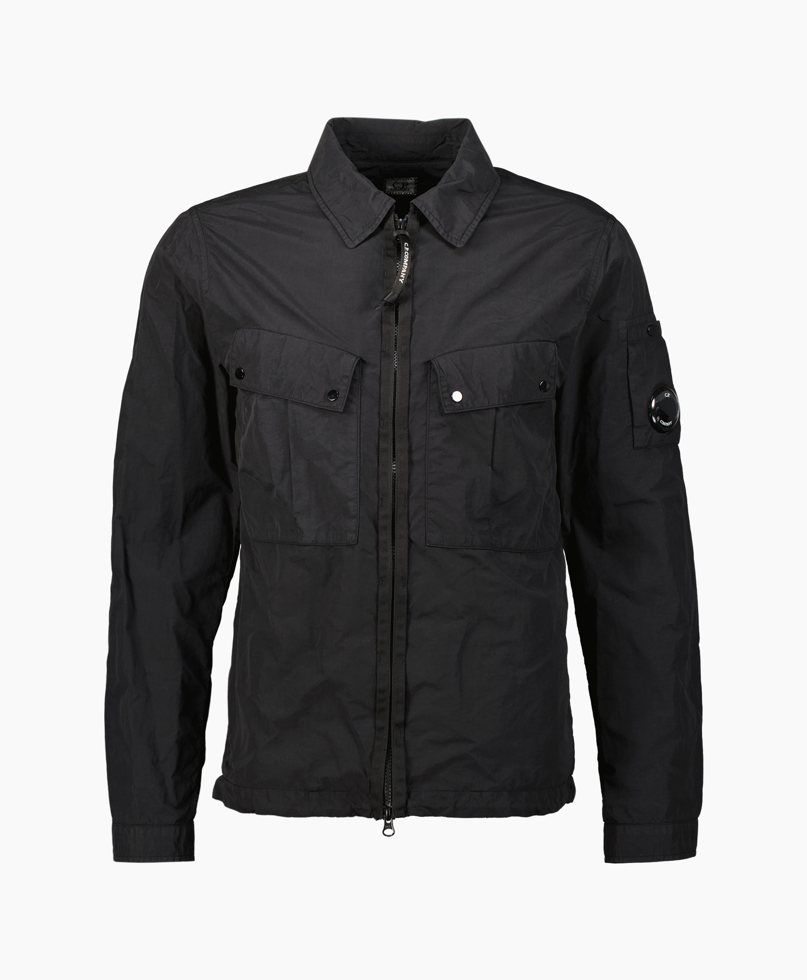 Cp Company Overshirt Flatt Nylon Zipped Zwart