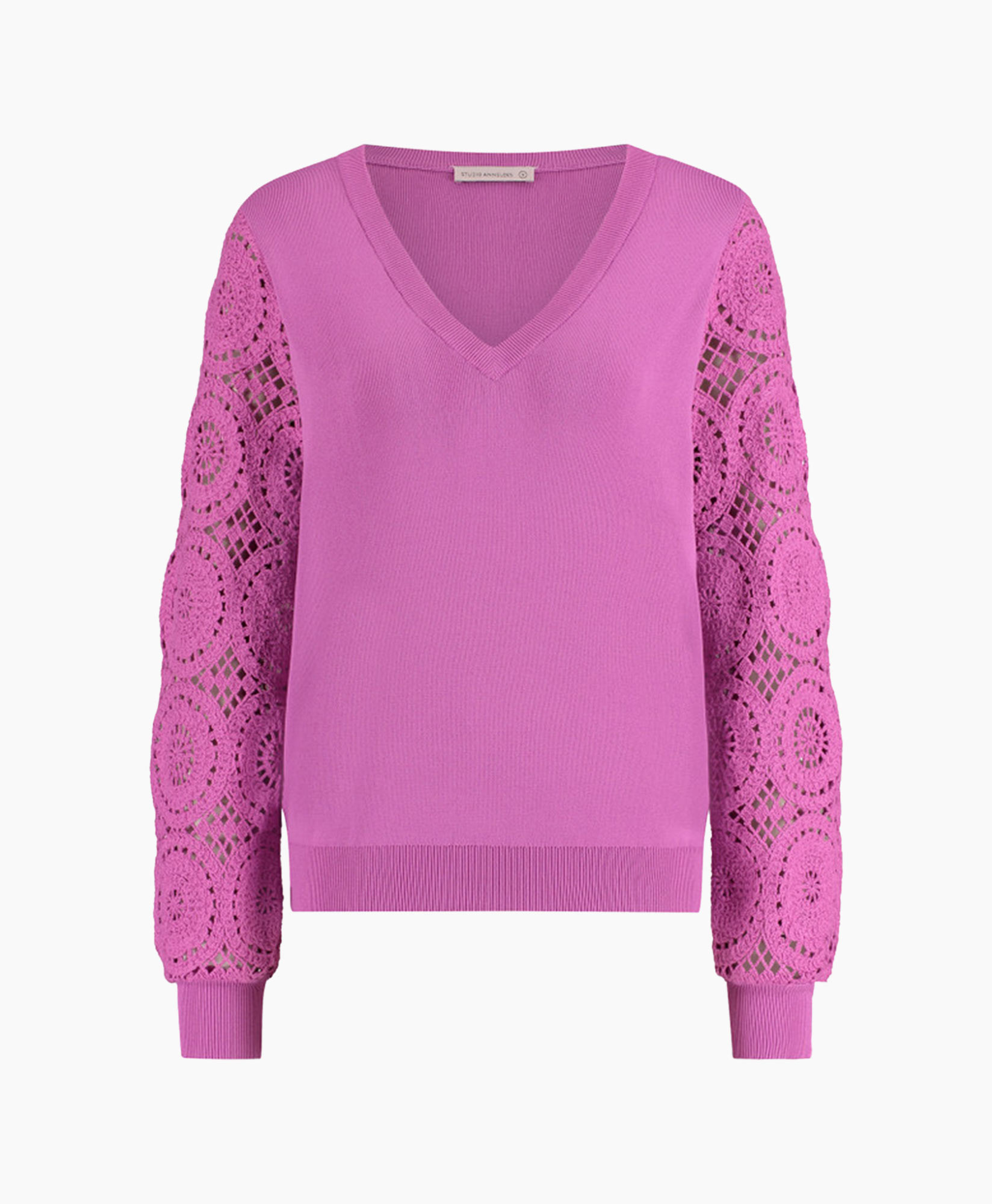 Pullover Dinah Crochet Roze