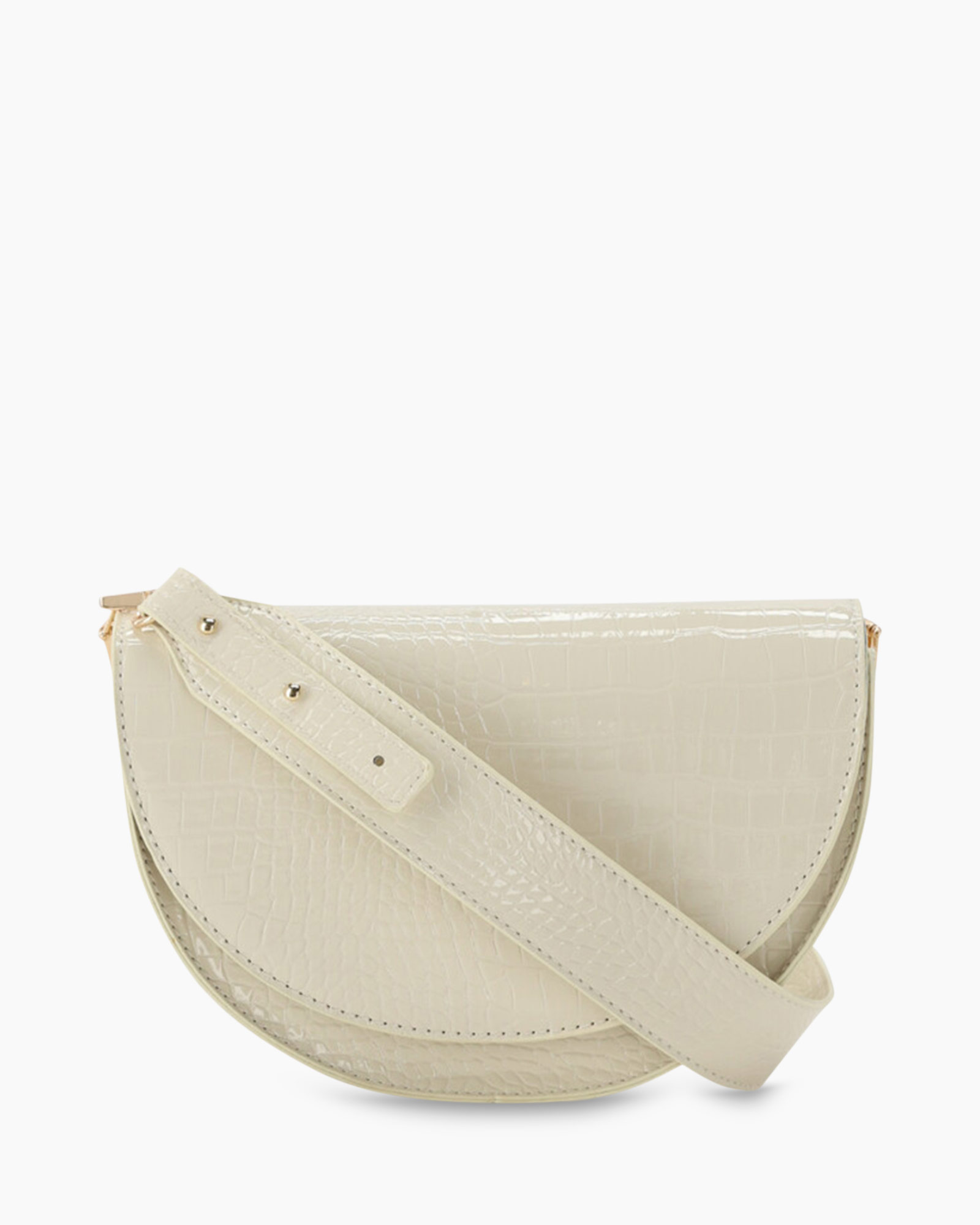 Tassen Croco Half Moon White Wit