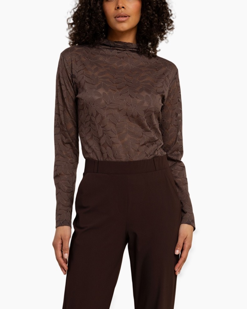 top, lang-lang?, brown, patroon, turtleneck